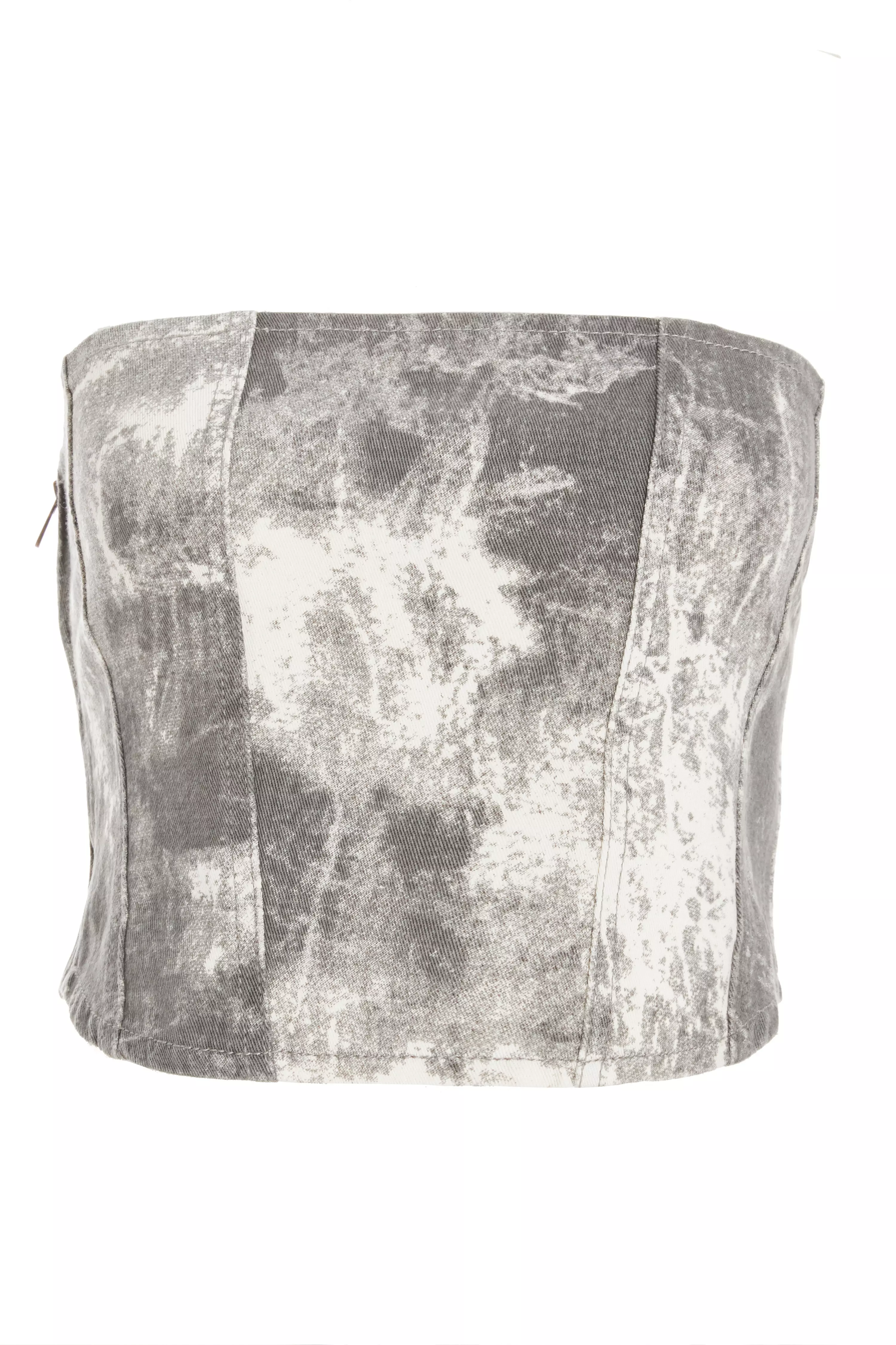 Grey Tie Dye Corset Top