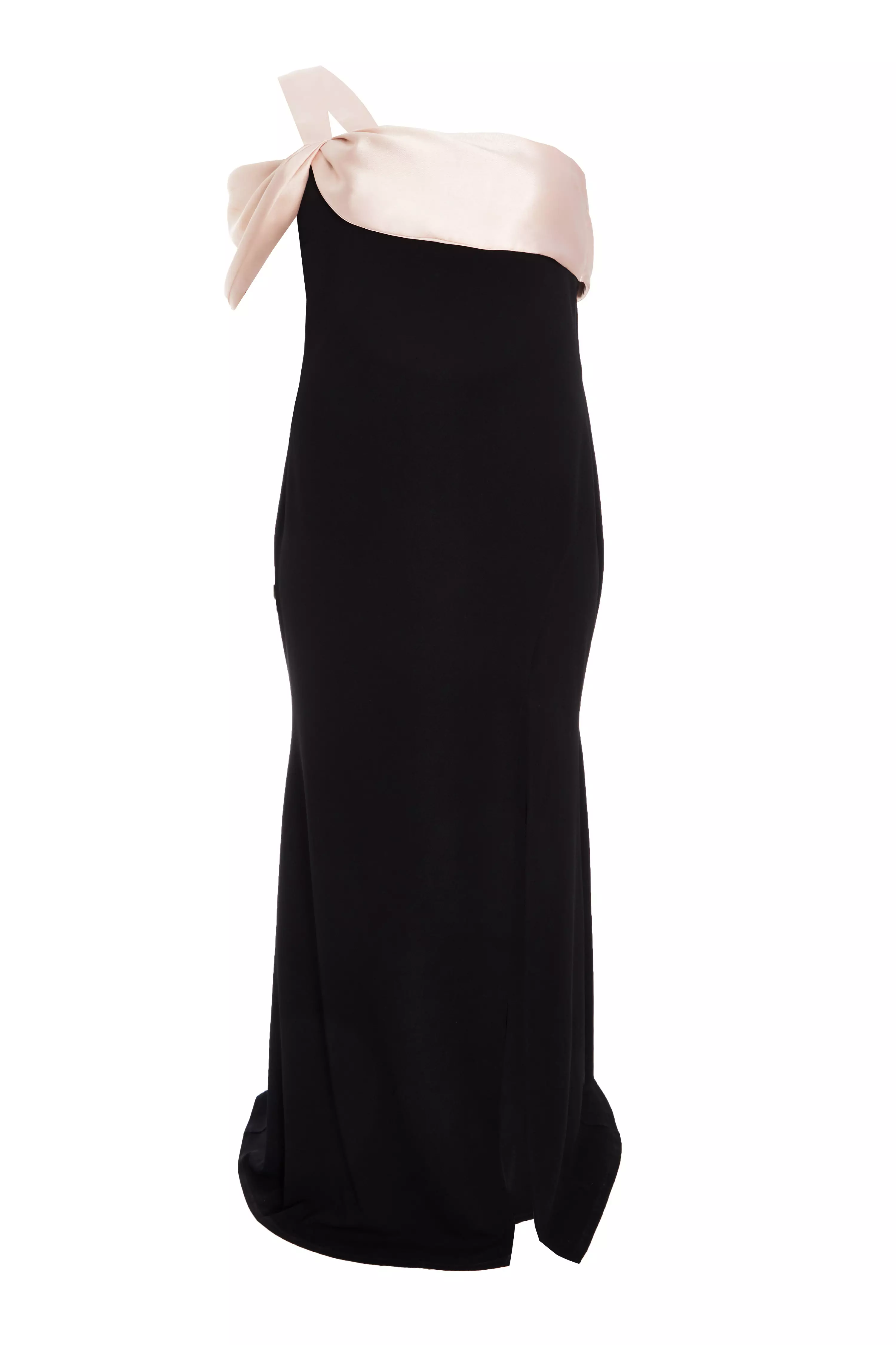 Curve Black Satin Off the Shoulder Maxi Dress