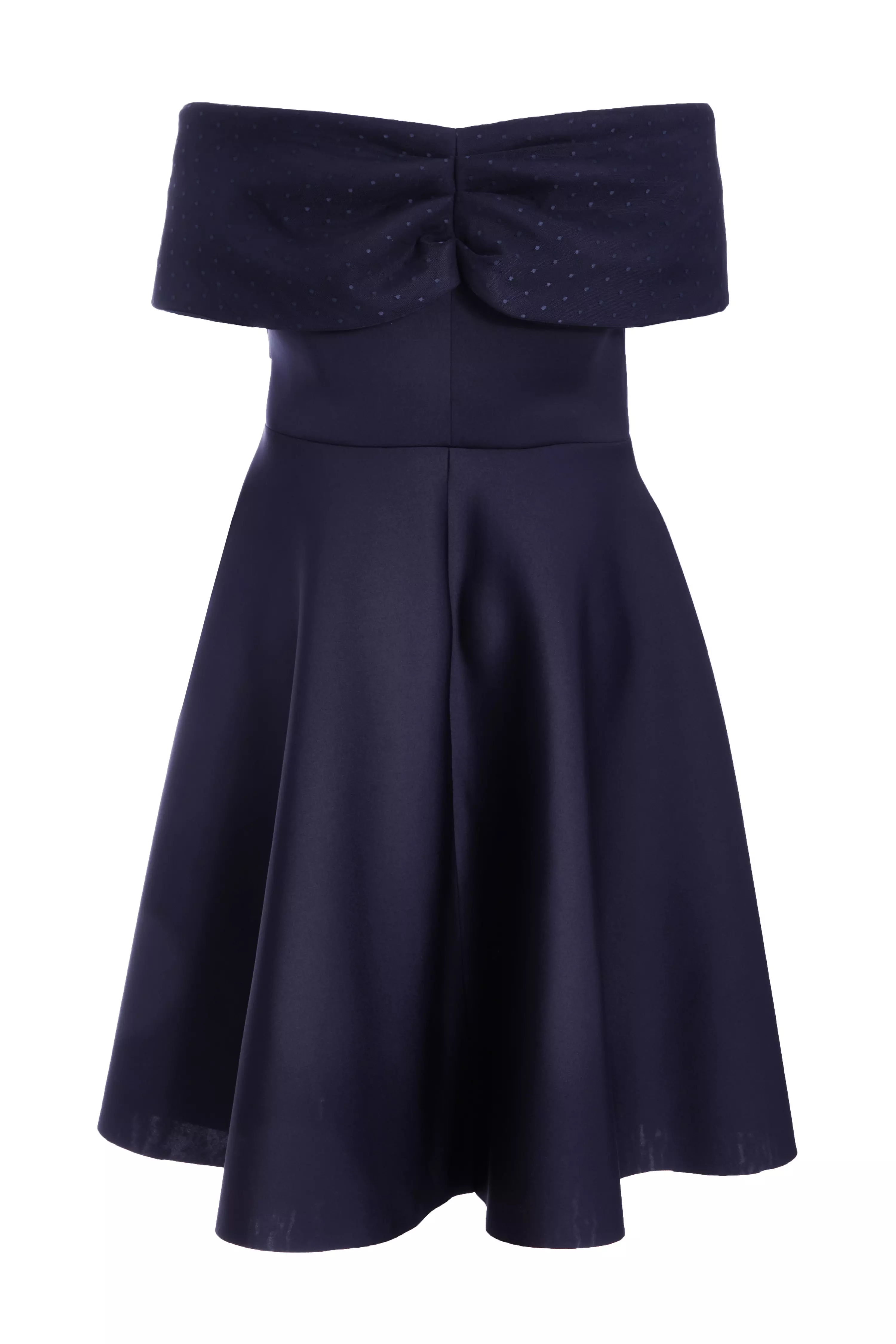 Curve Navy Midi Skater Dress