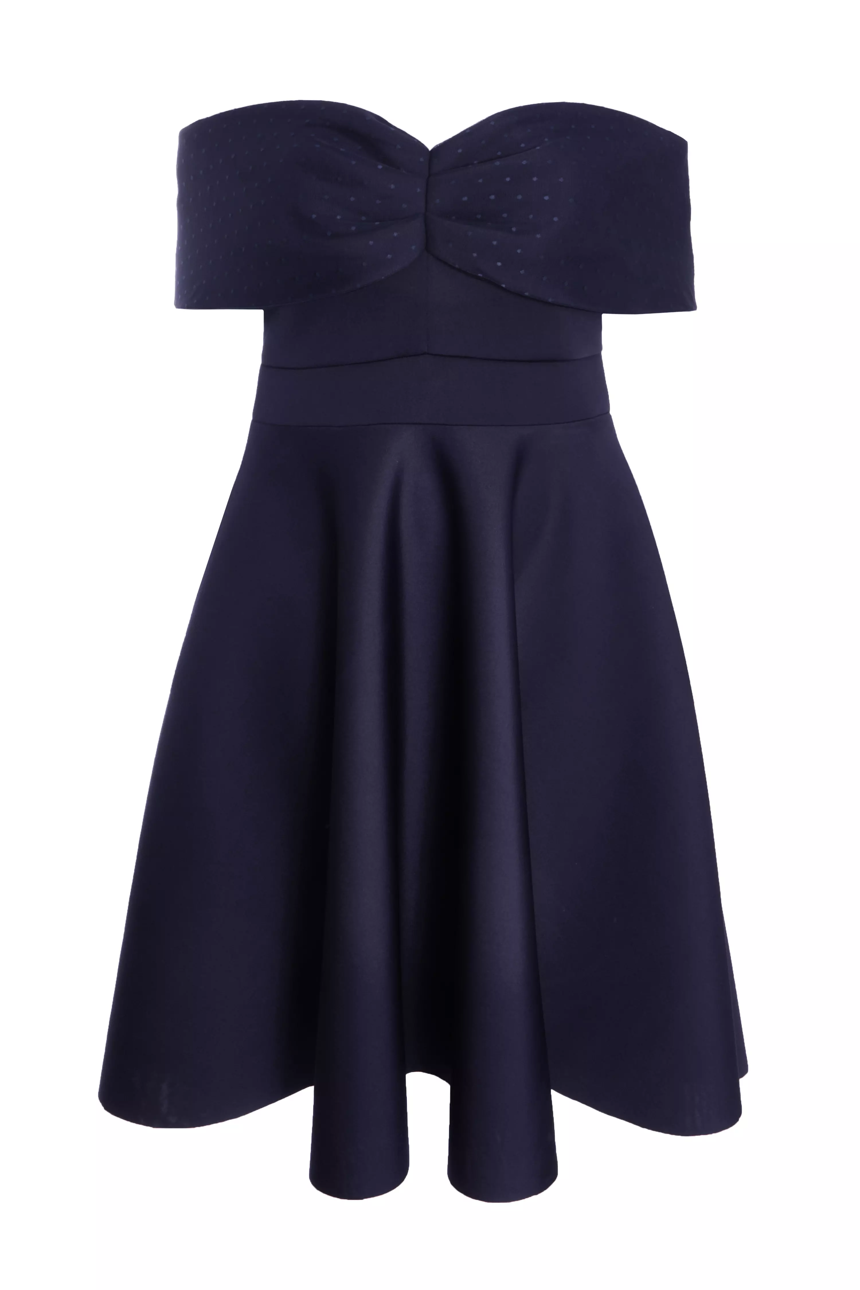 Curve Navy Midi Skater Dress