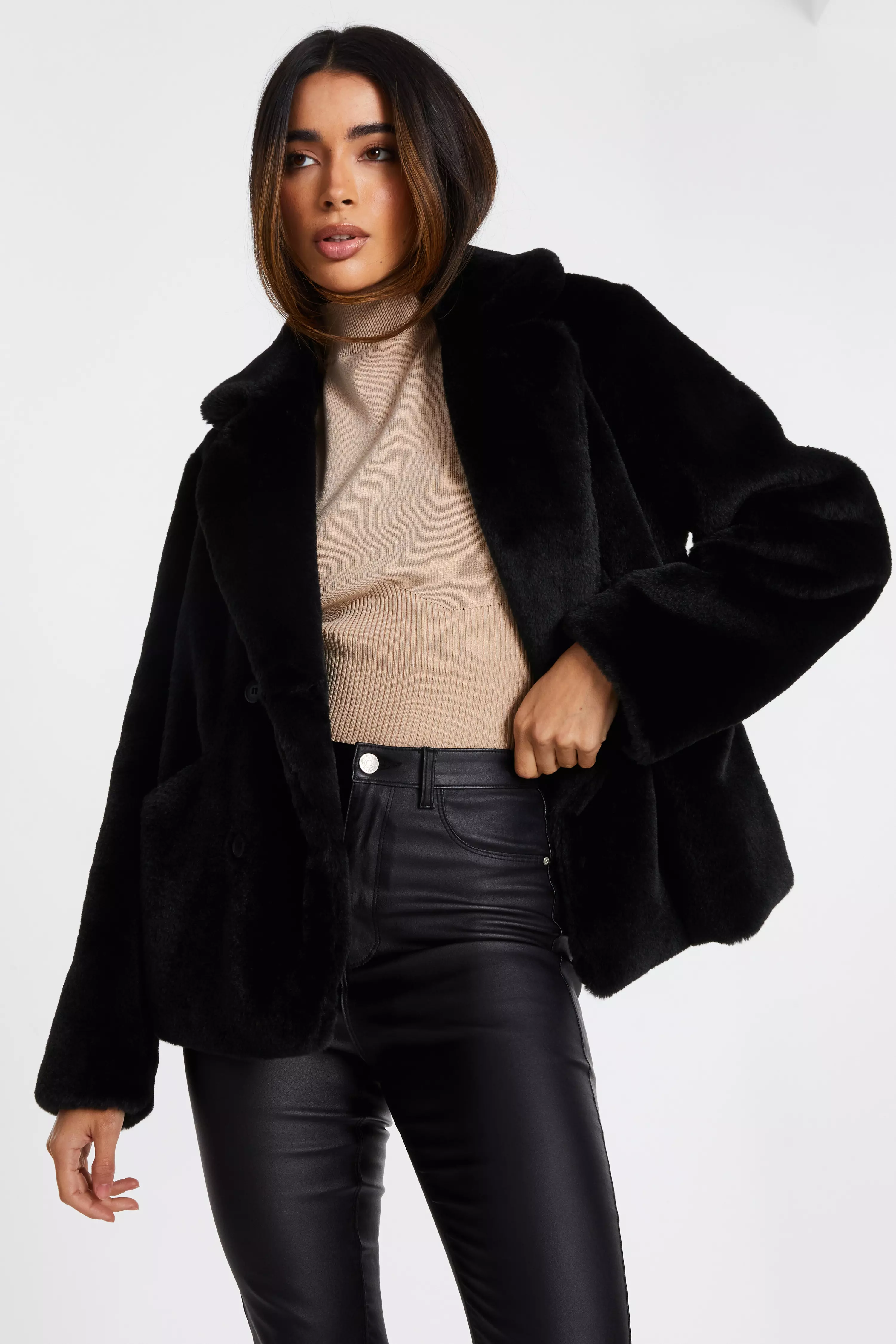 Black Faux Fur Jacket