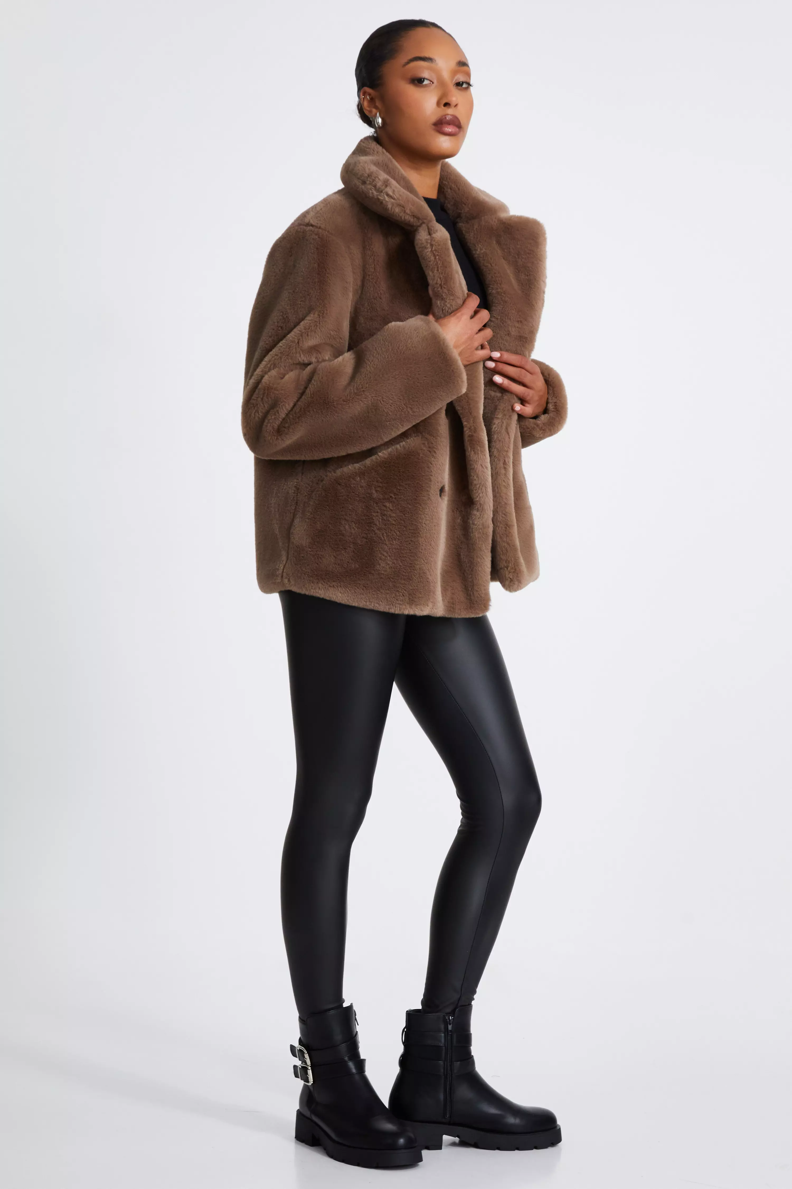 Brown Faux Fur Jacket