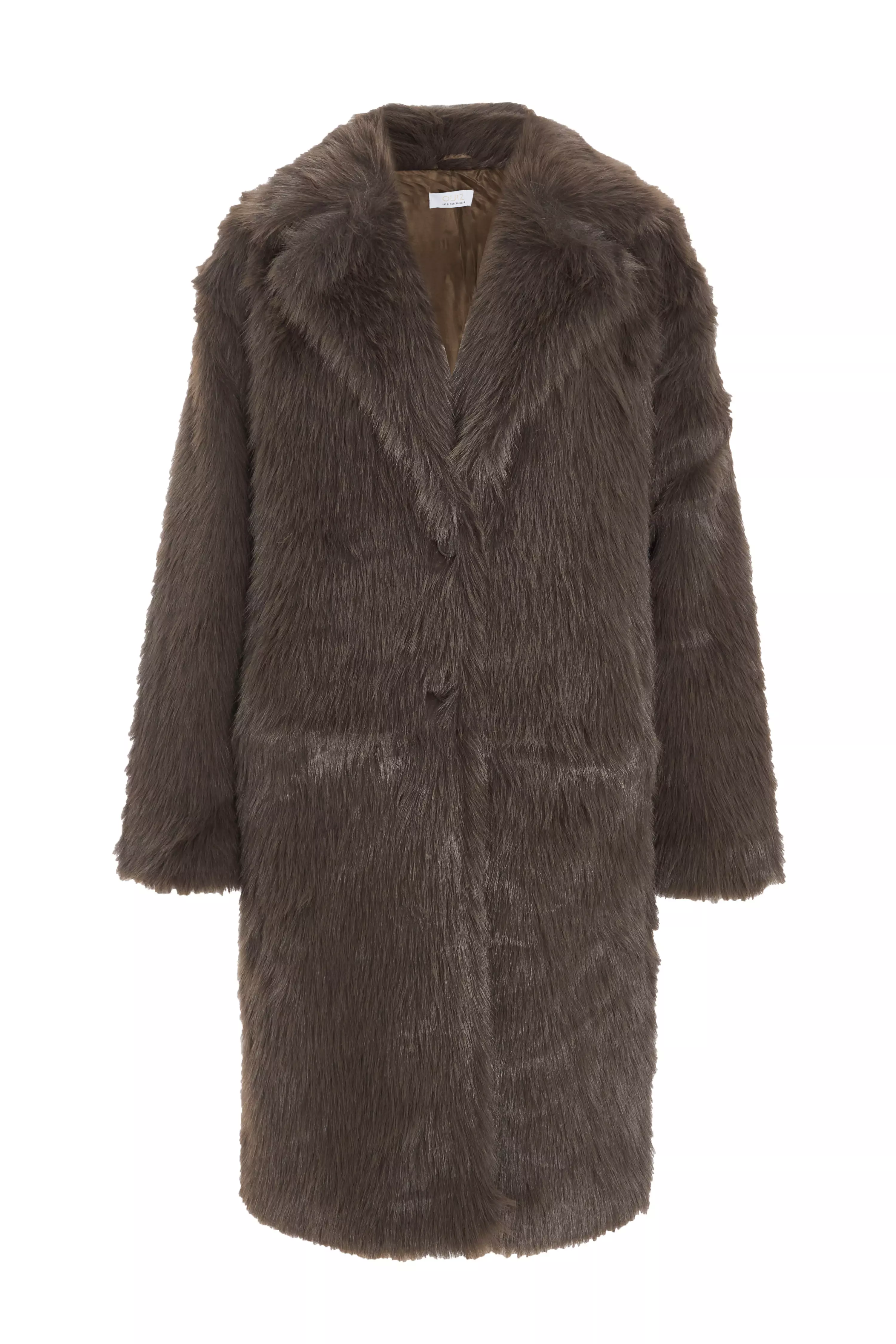 Brown Faux Fur Long Coat