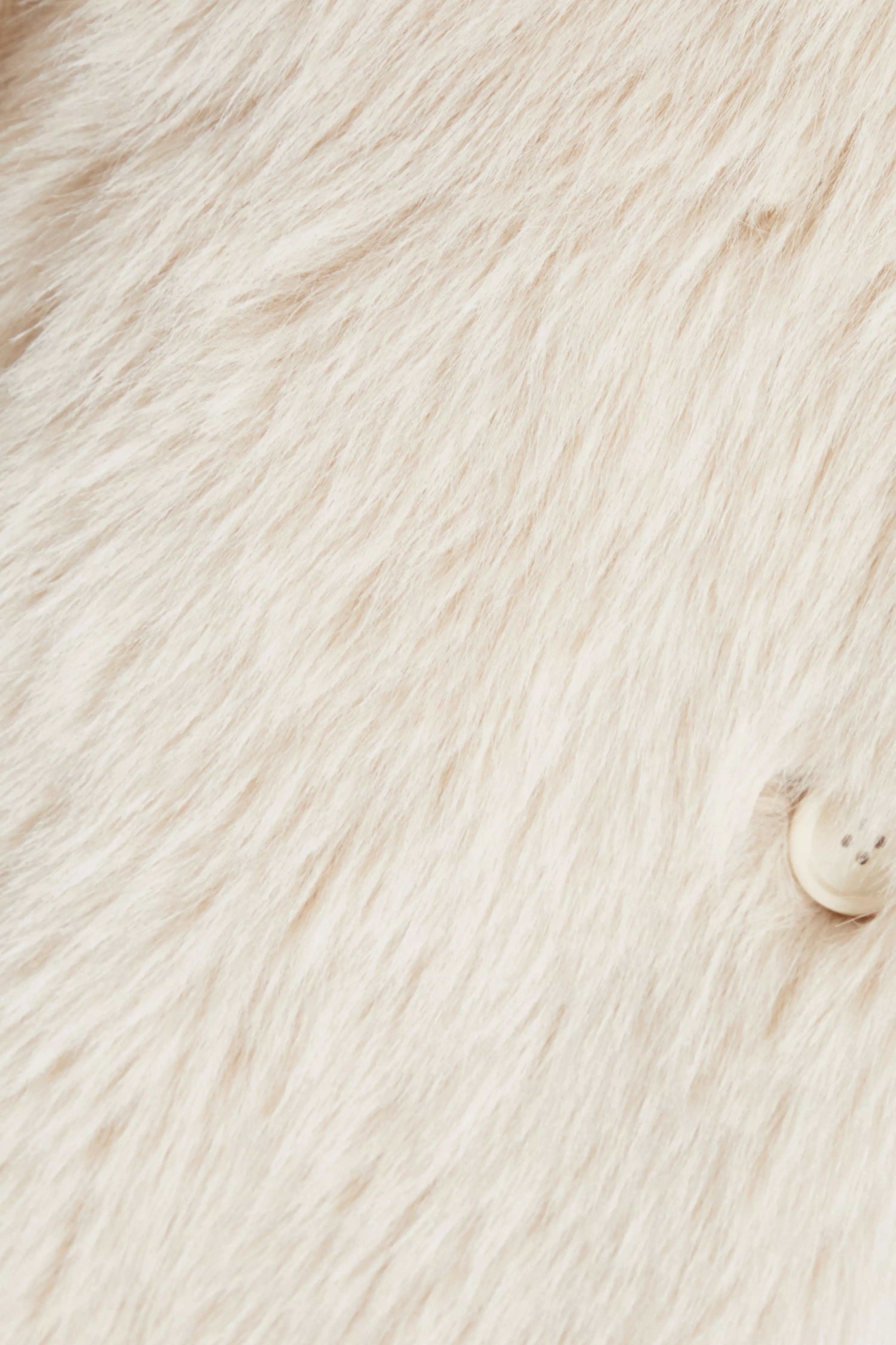 Cream Faux Fur Long Coat