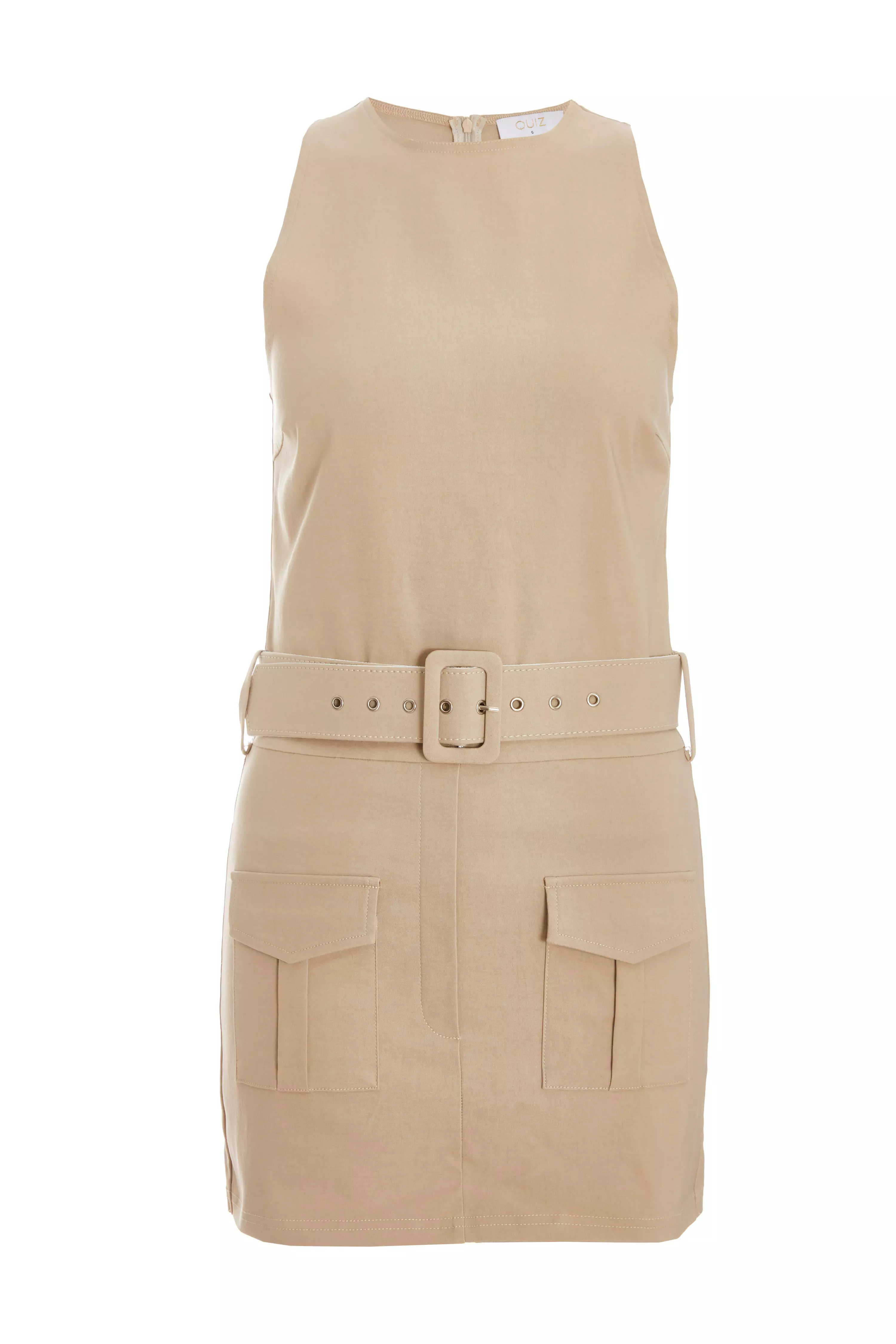 Stone Round Neck Skort Playsuit