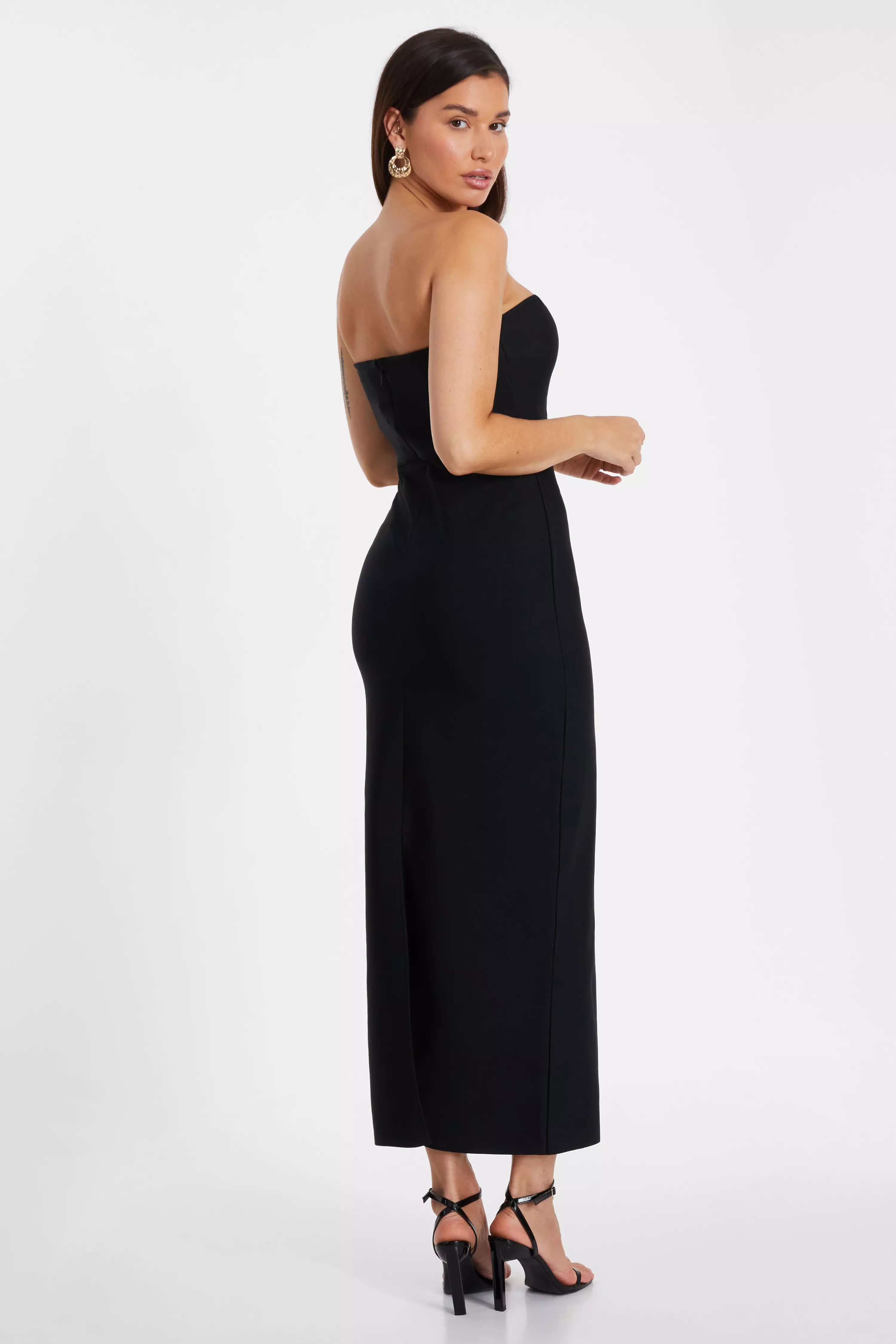 Black Cut Out Midaxi Dress