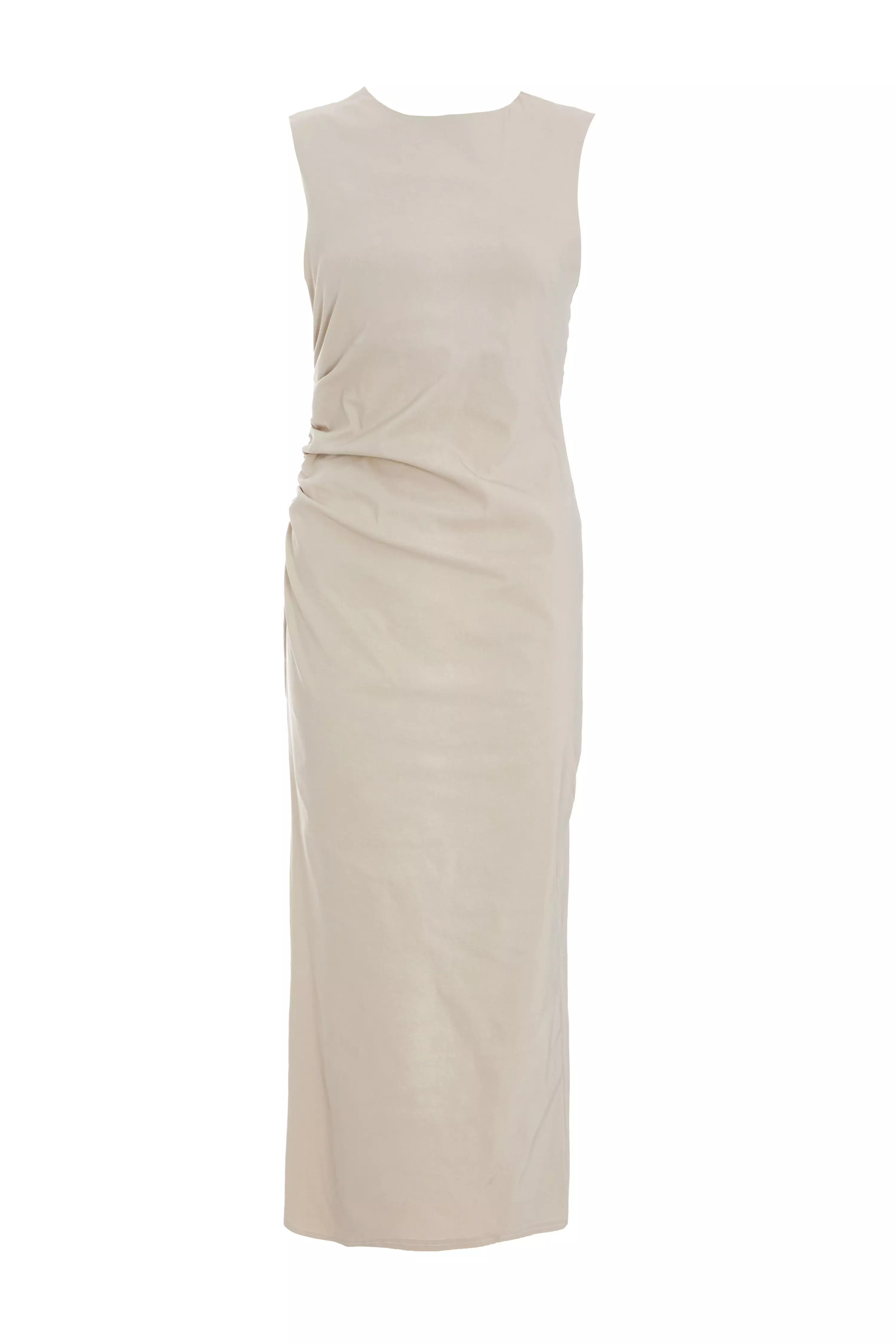 Stone Ruched Midi Dress