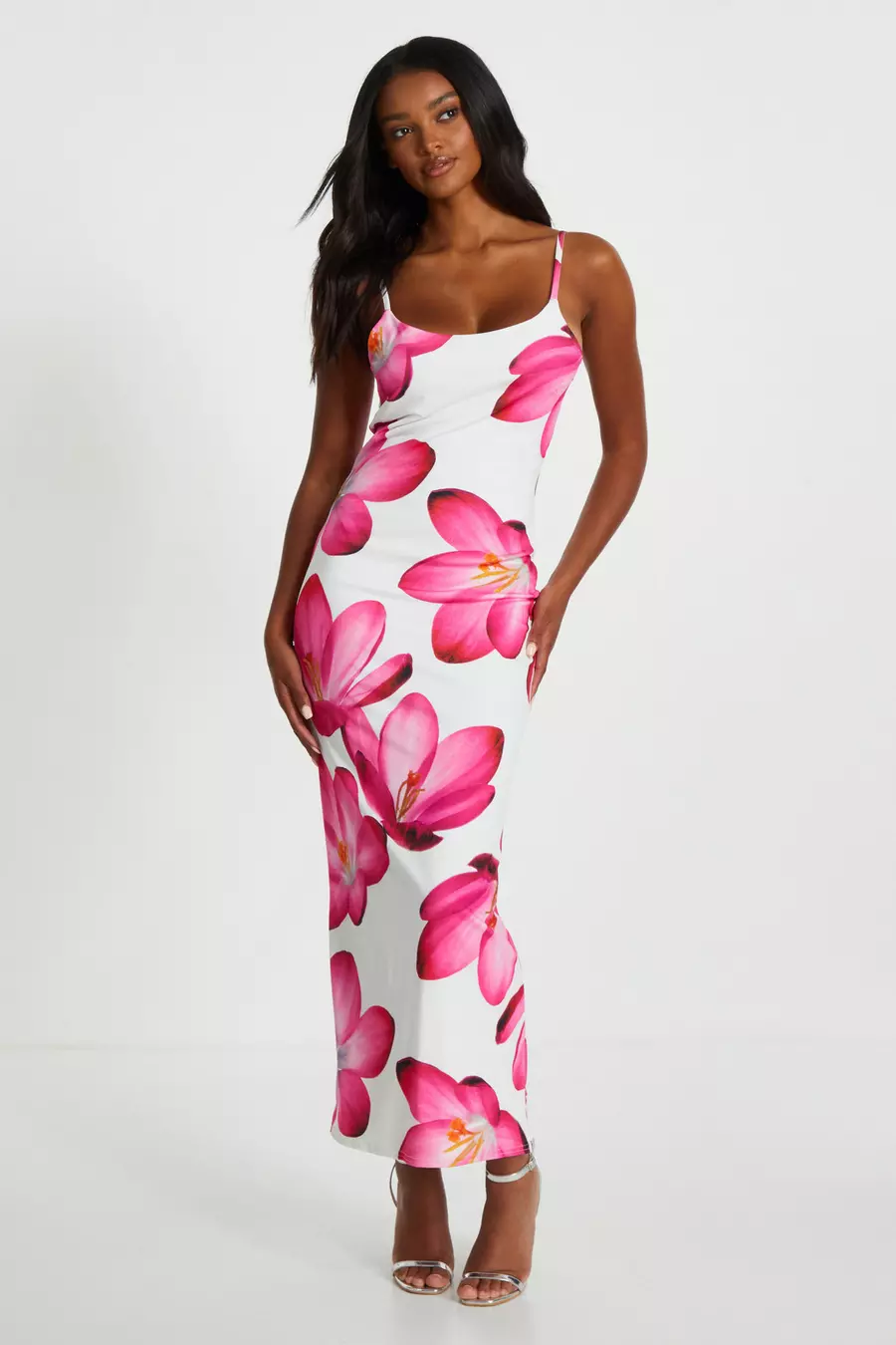 Floral bodycon maxi dress hotsell