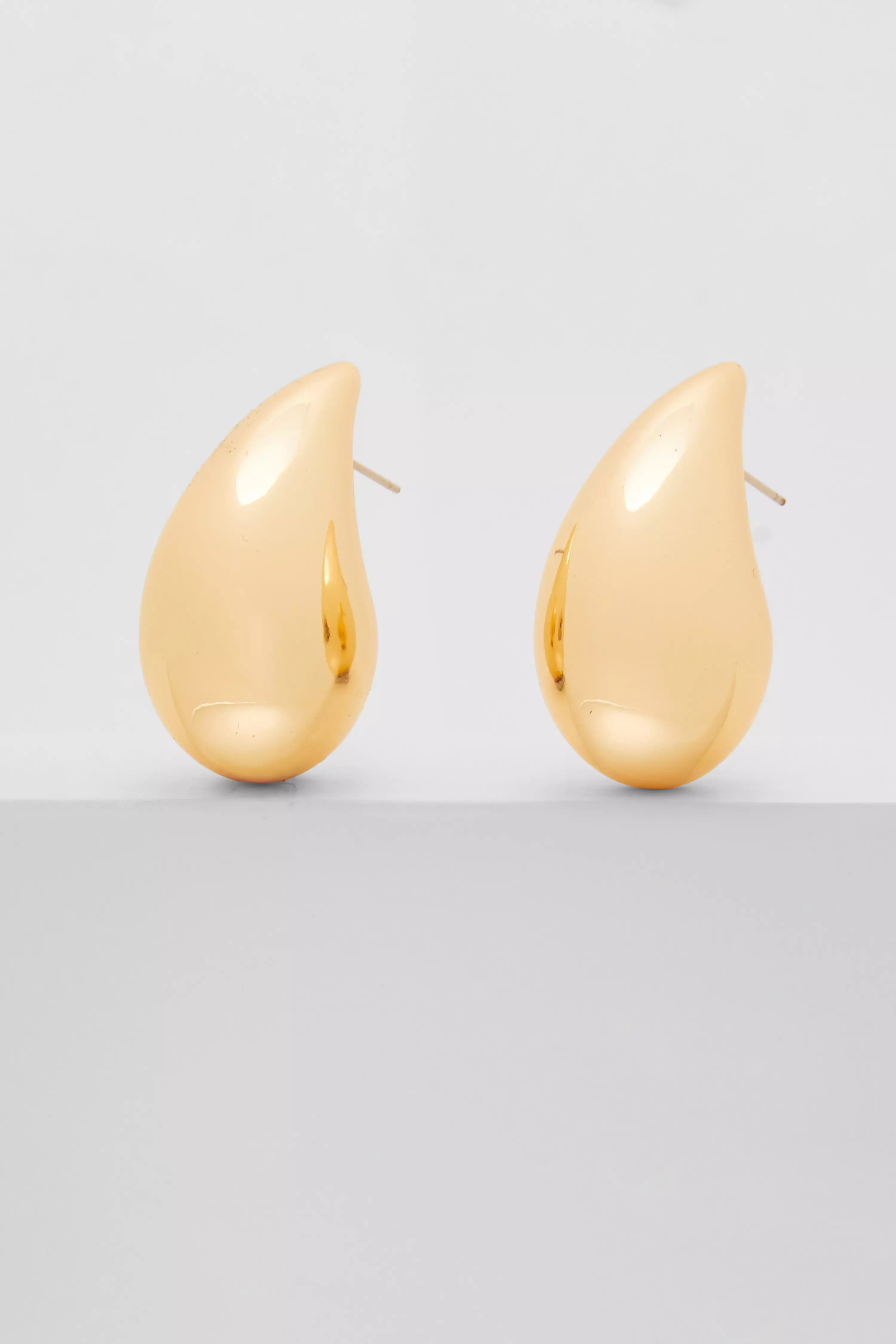 Large Gold Teardrop Earrings