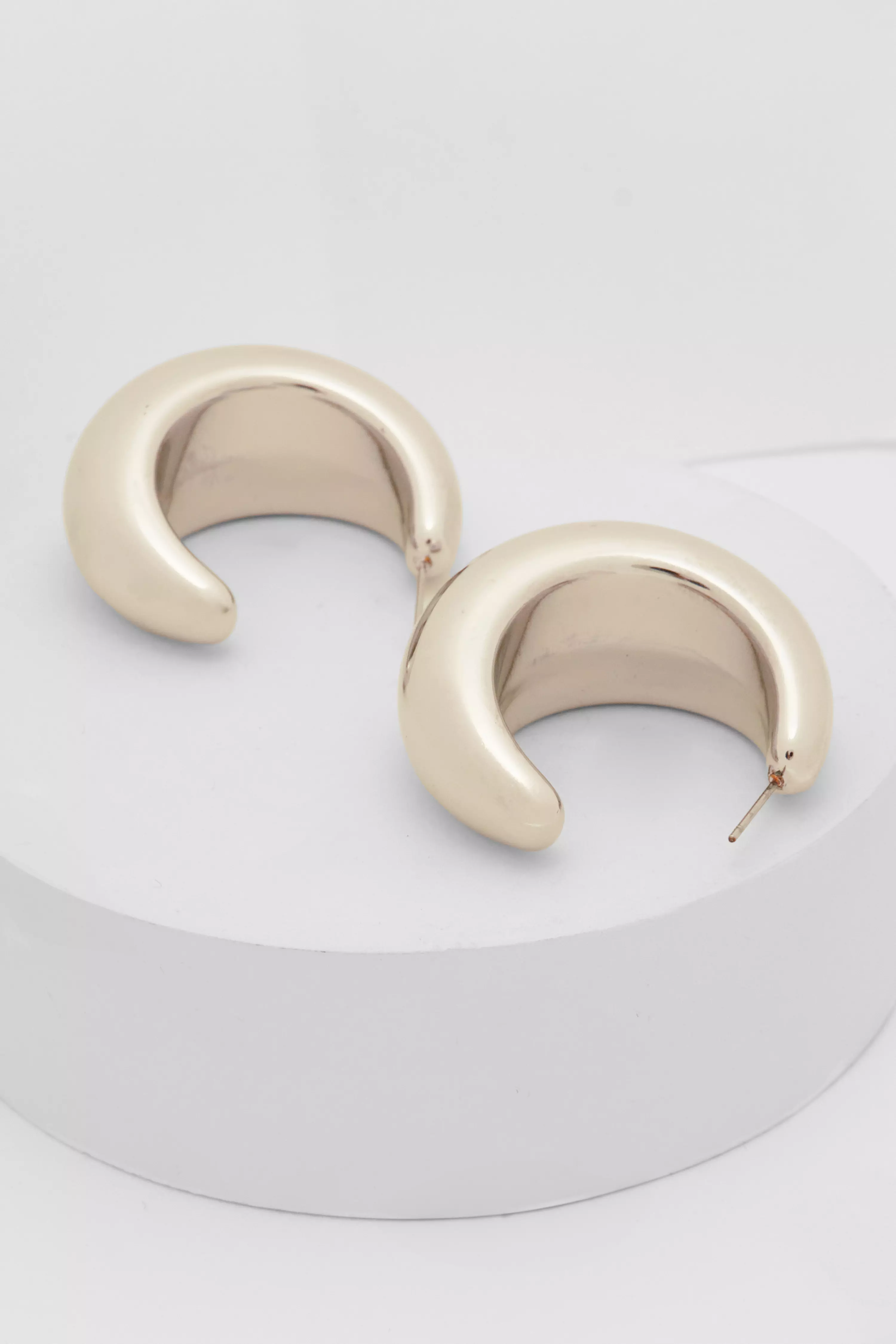 Large Silver Chunky Hoop Earrings
