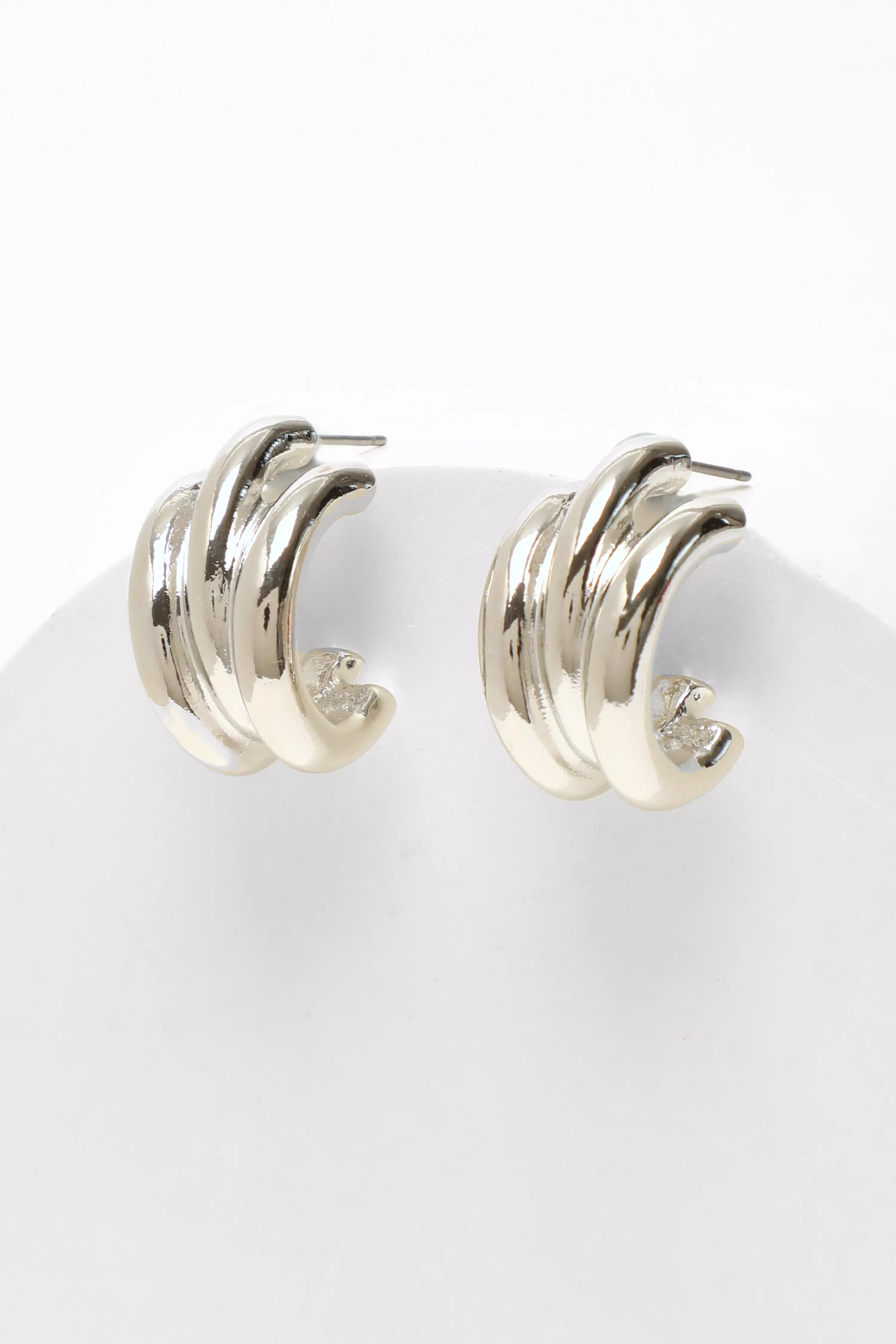 Small Silver Triple Hoop Earrings