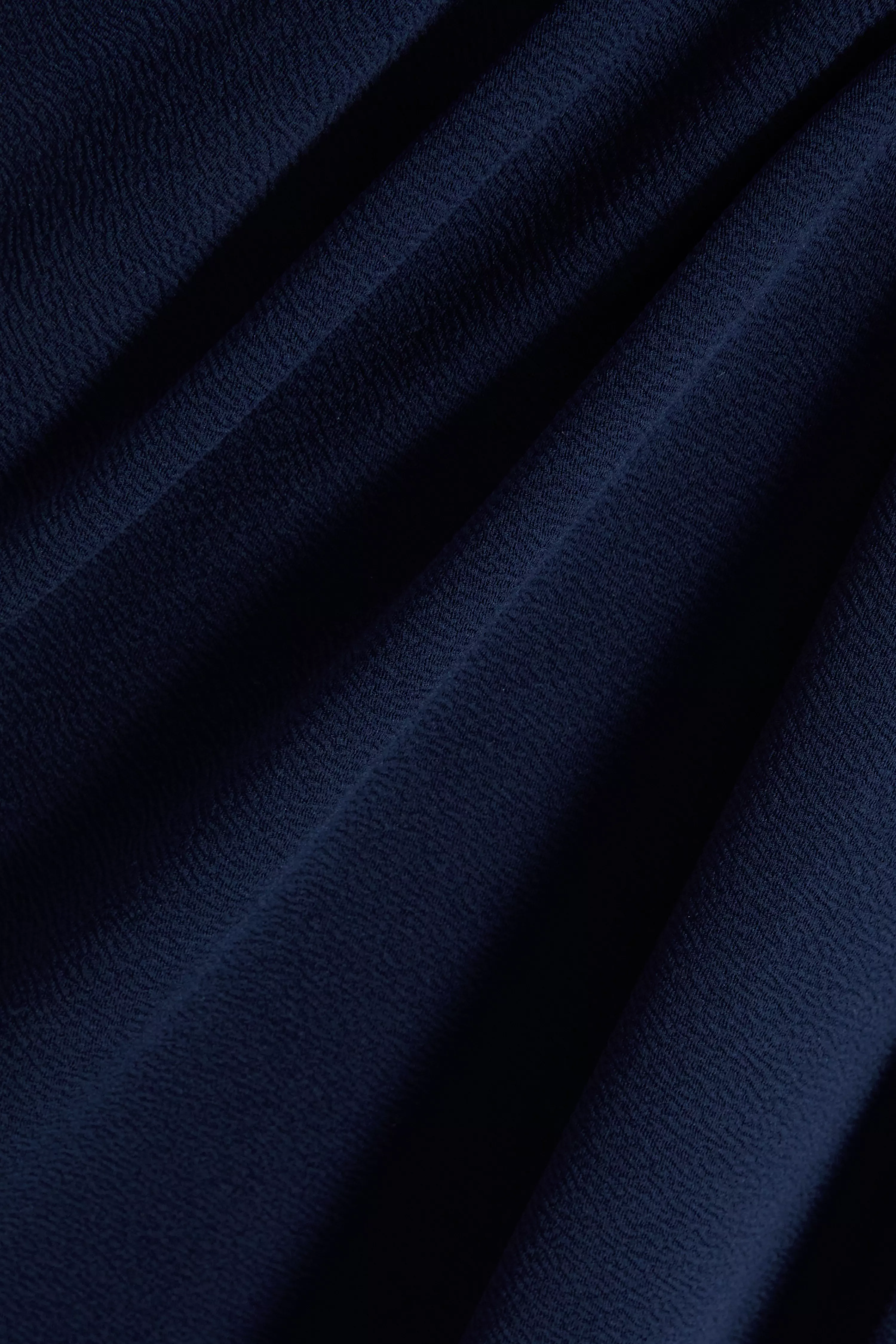 Navy Curve Bardot Pleated Wrap Midi Dress