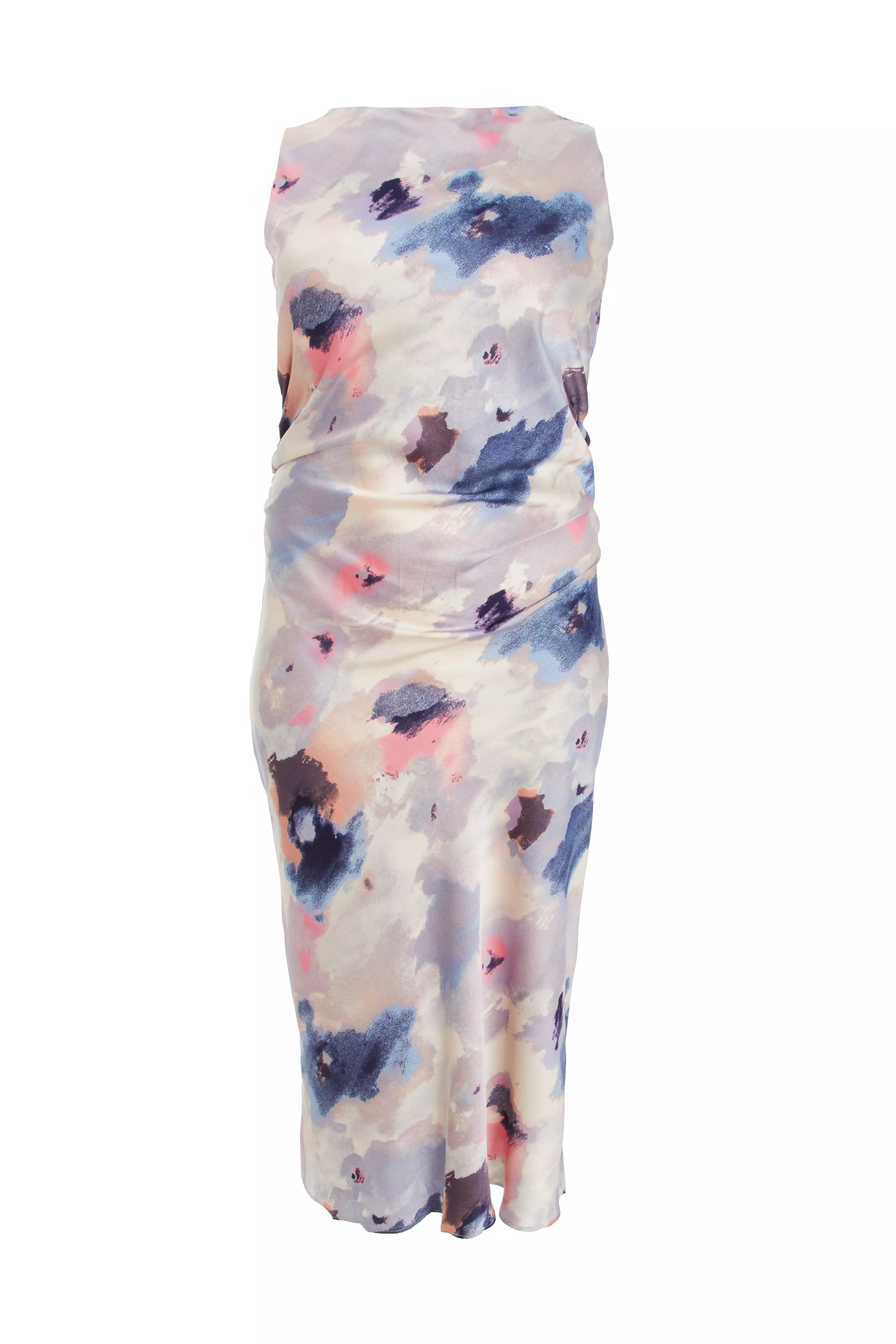 Curve Multicoloured Marble Print Maxi Dress