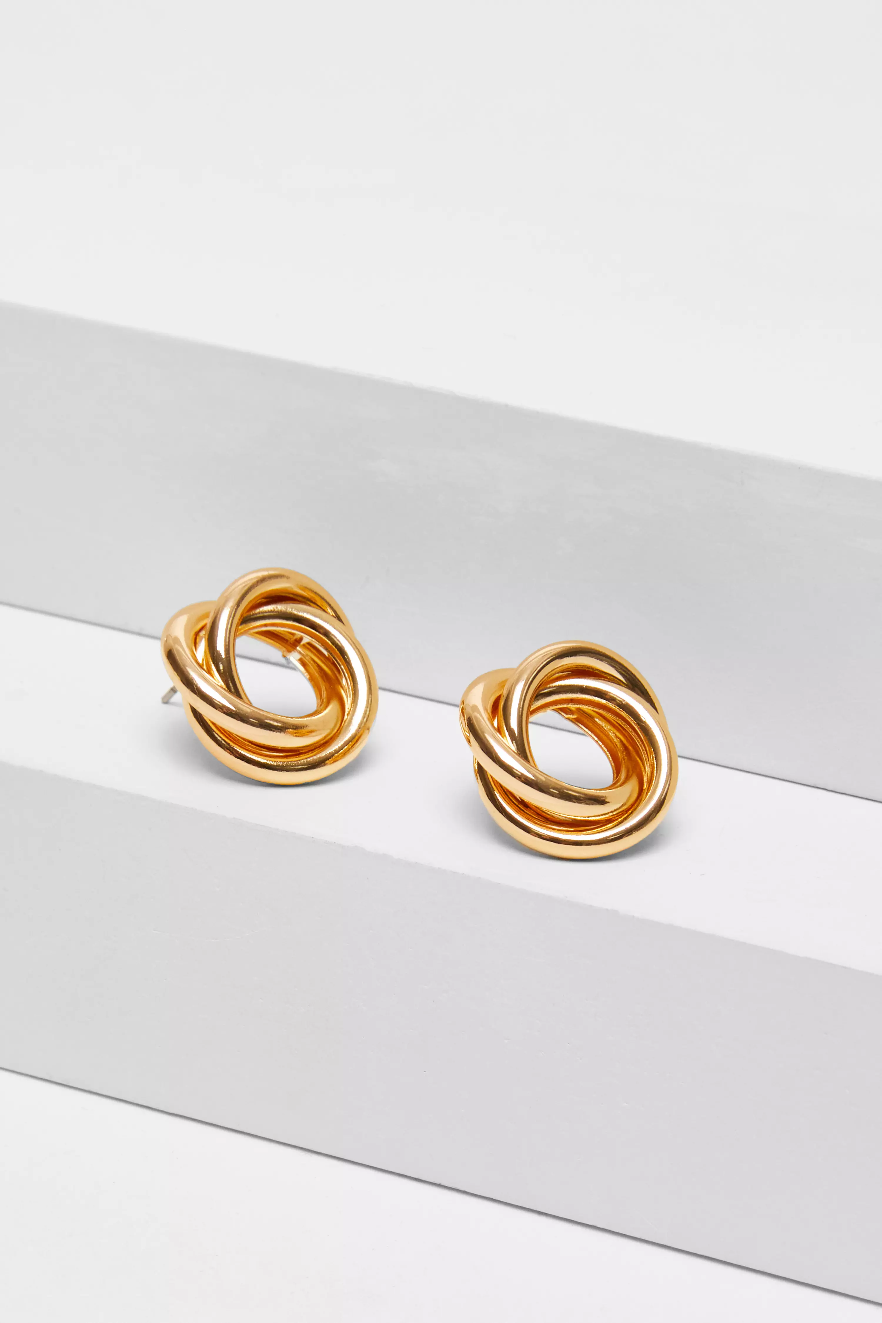 Gold Swirl Stud Earrings