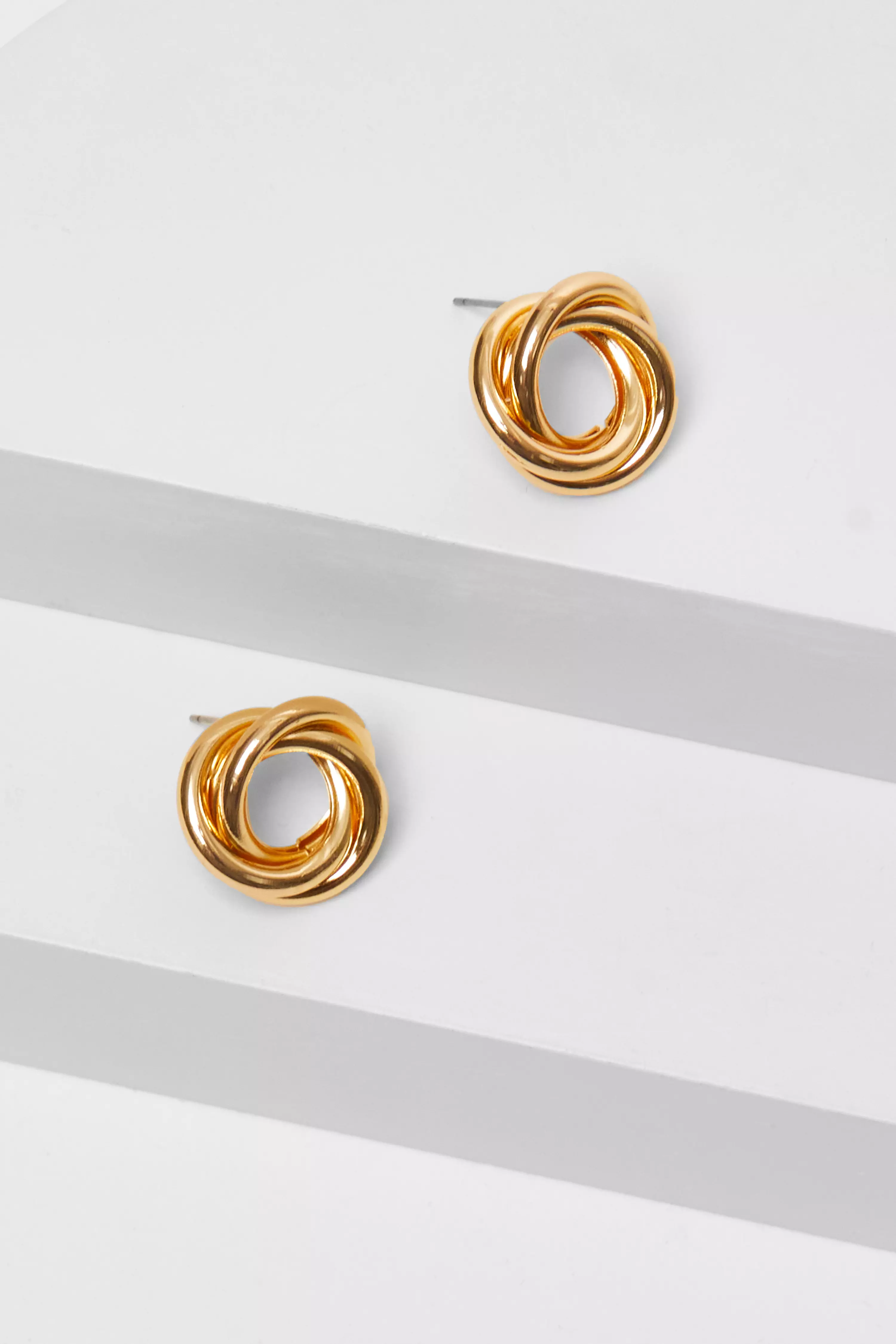 Gold Swirl Stud Earrings