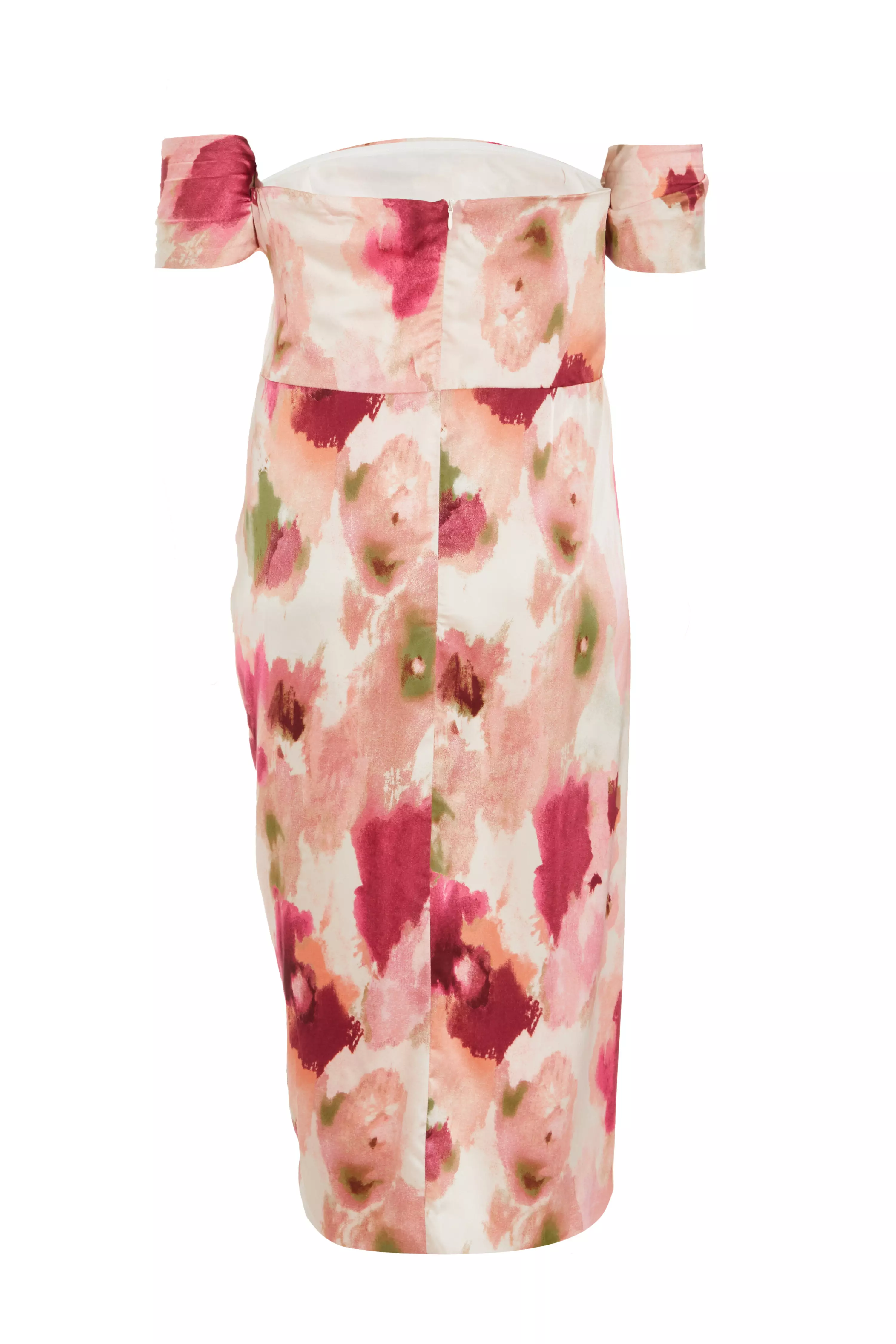 Curve Pink Marble Print Midi Dress