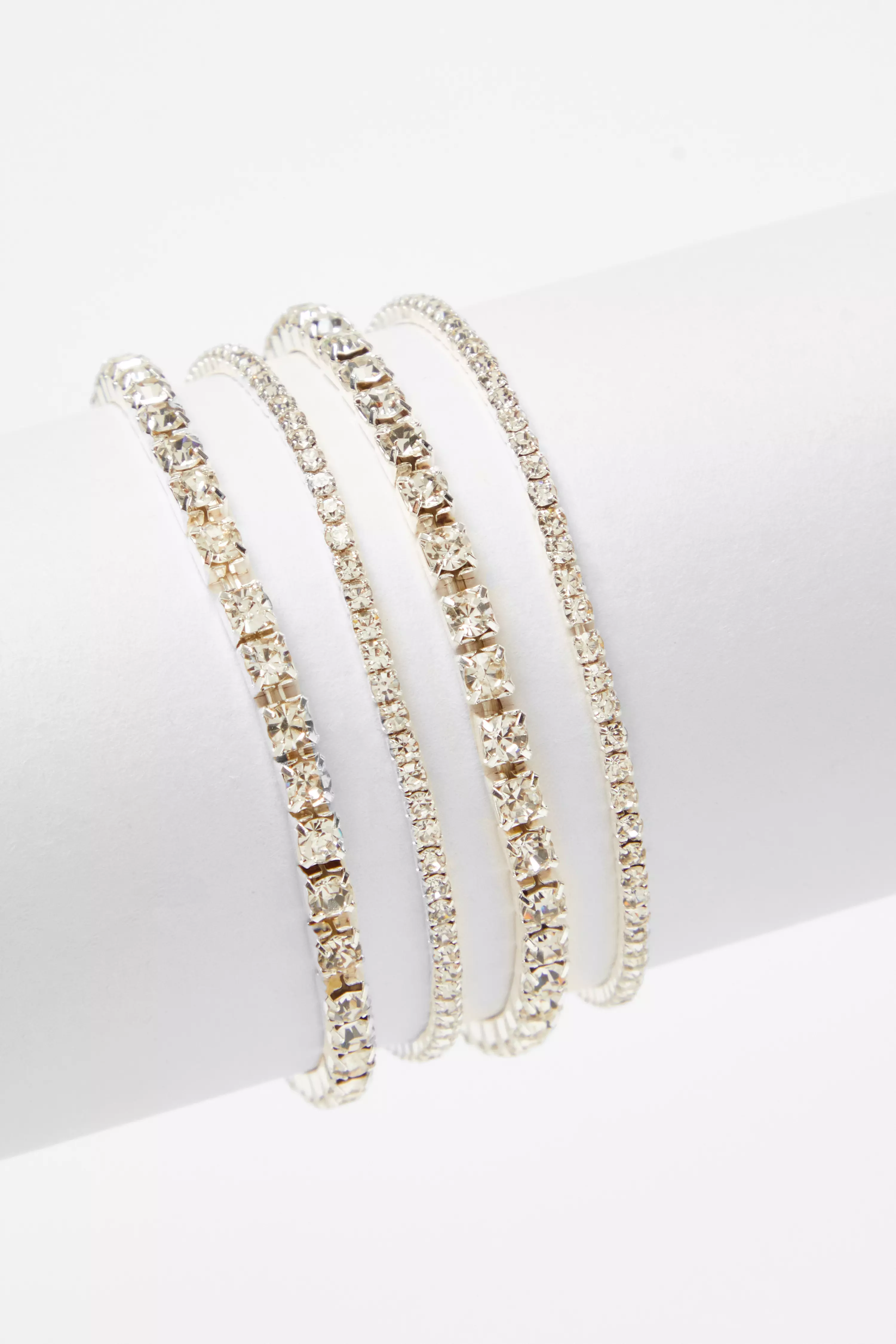 Silver Diamante Stretch Bracelet