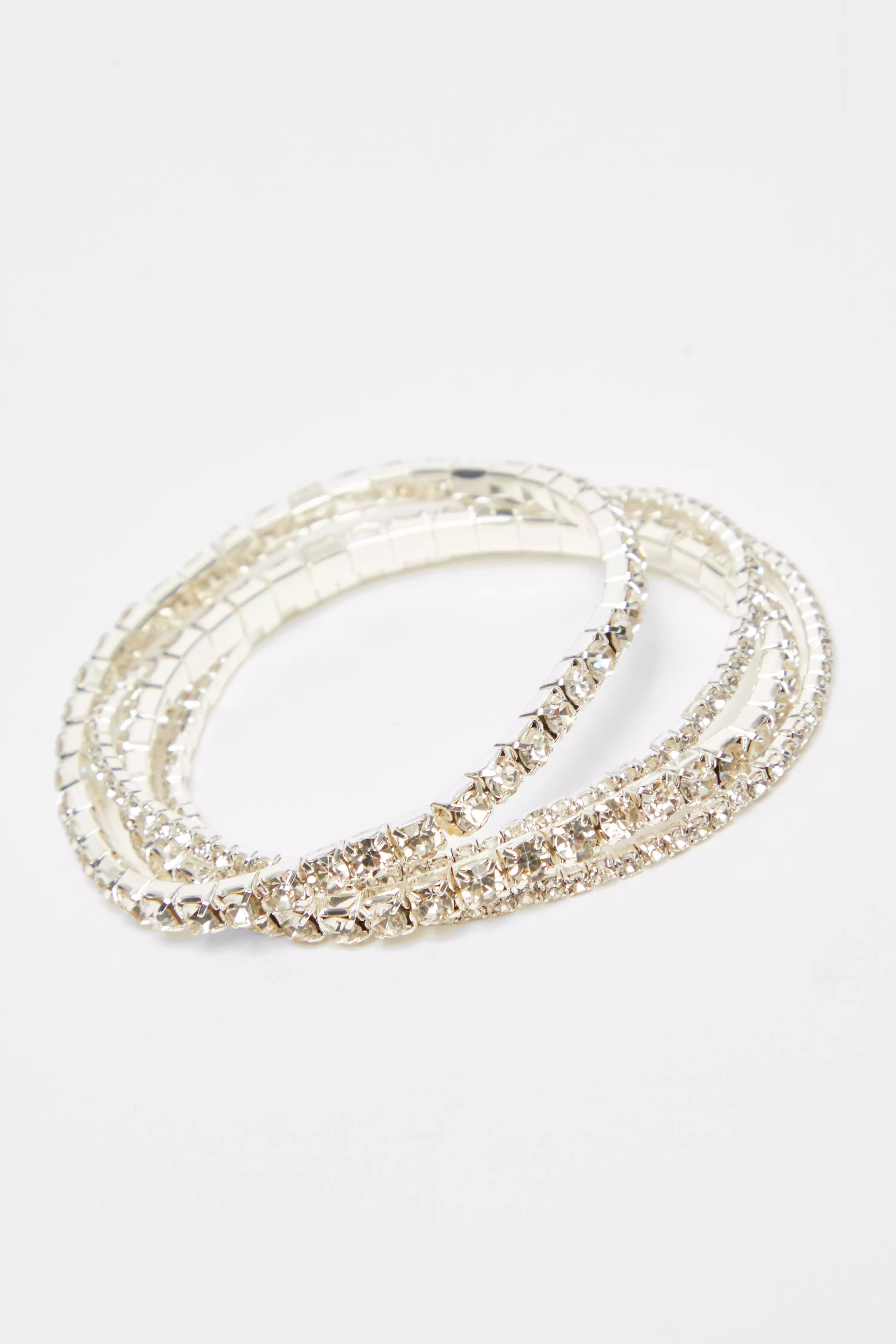 Silver Diamante Stretch Bracelet