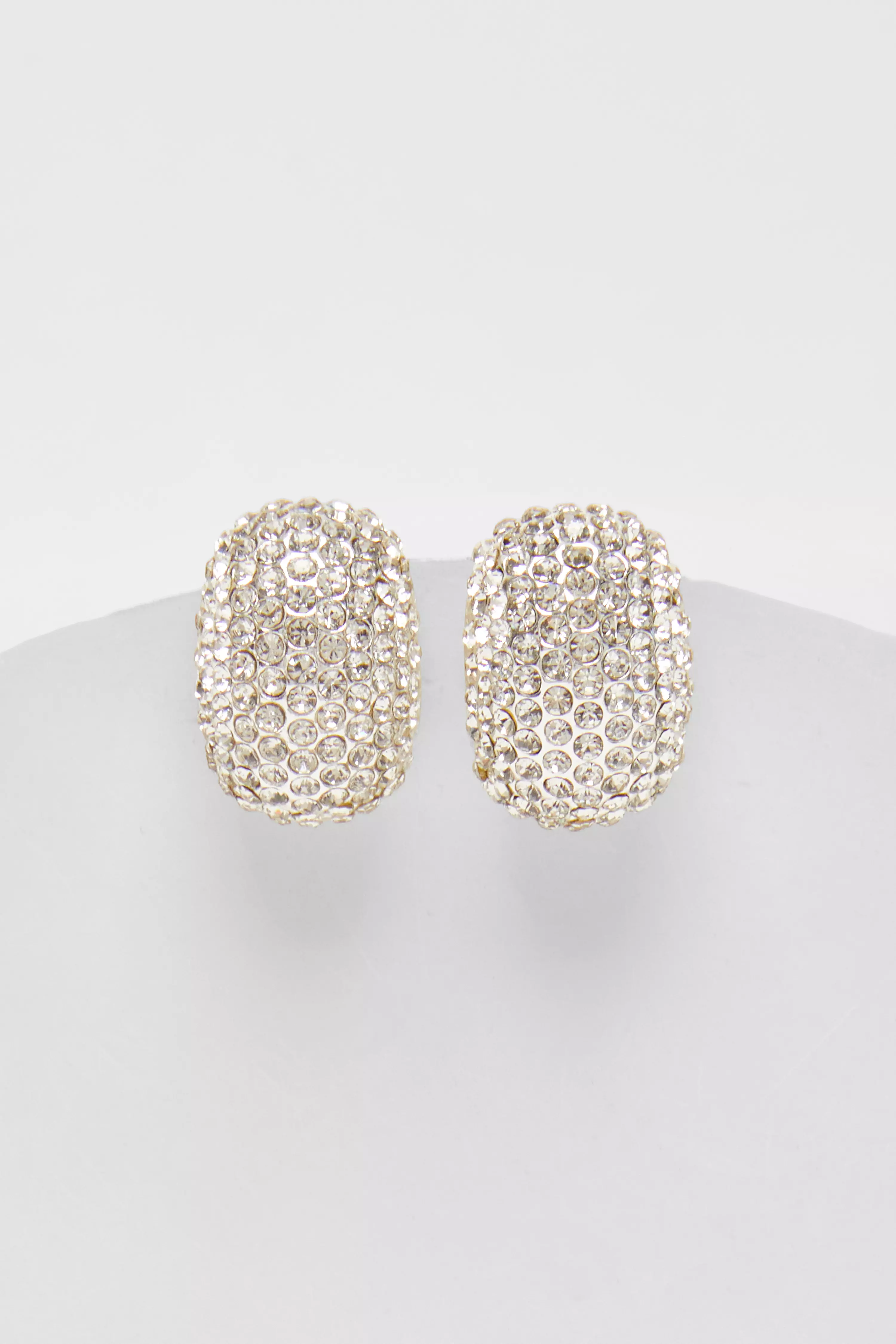 Silver Diamante Stud Earrings