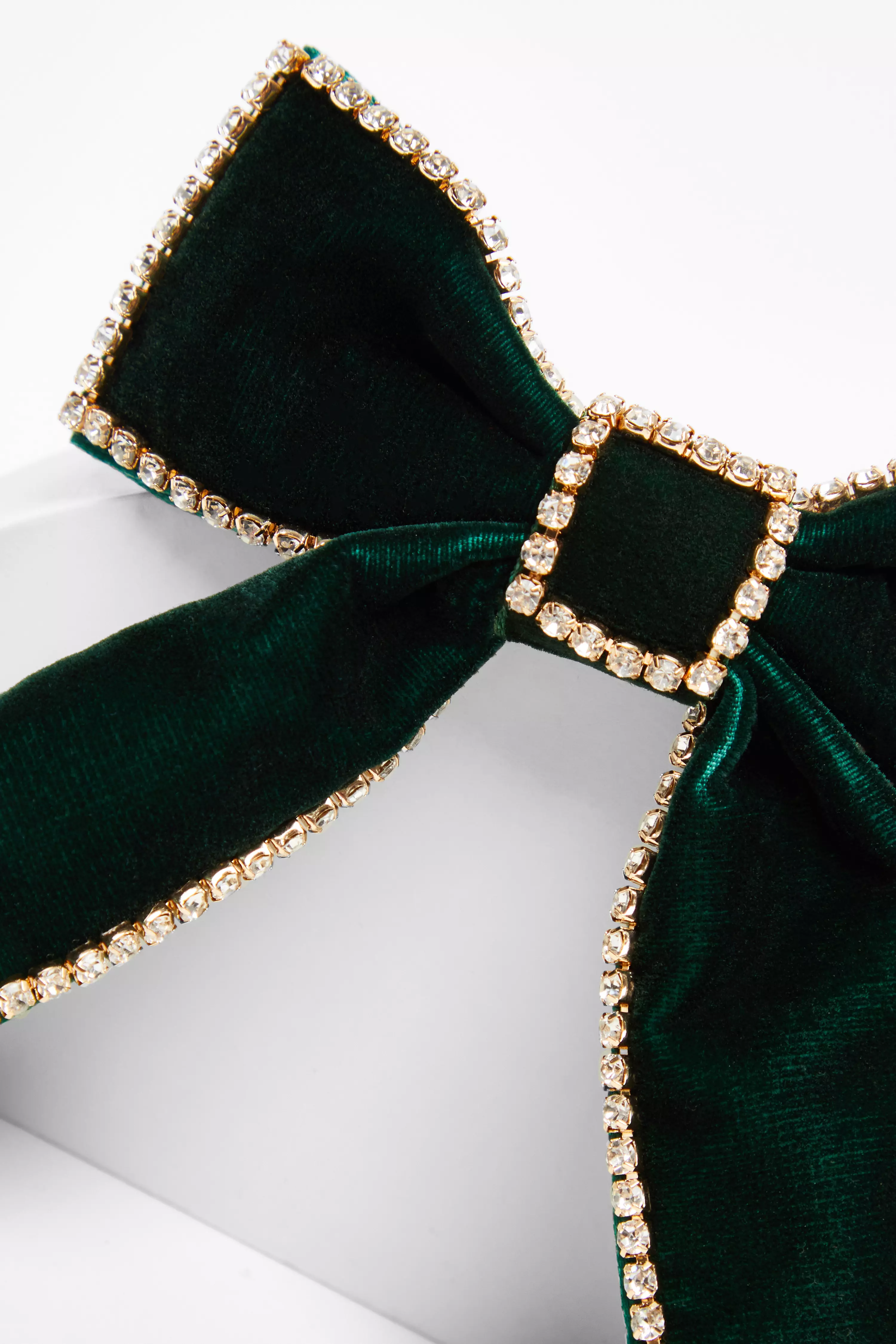 Bottle Green Velvet Hair Bow