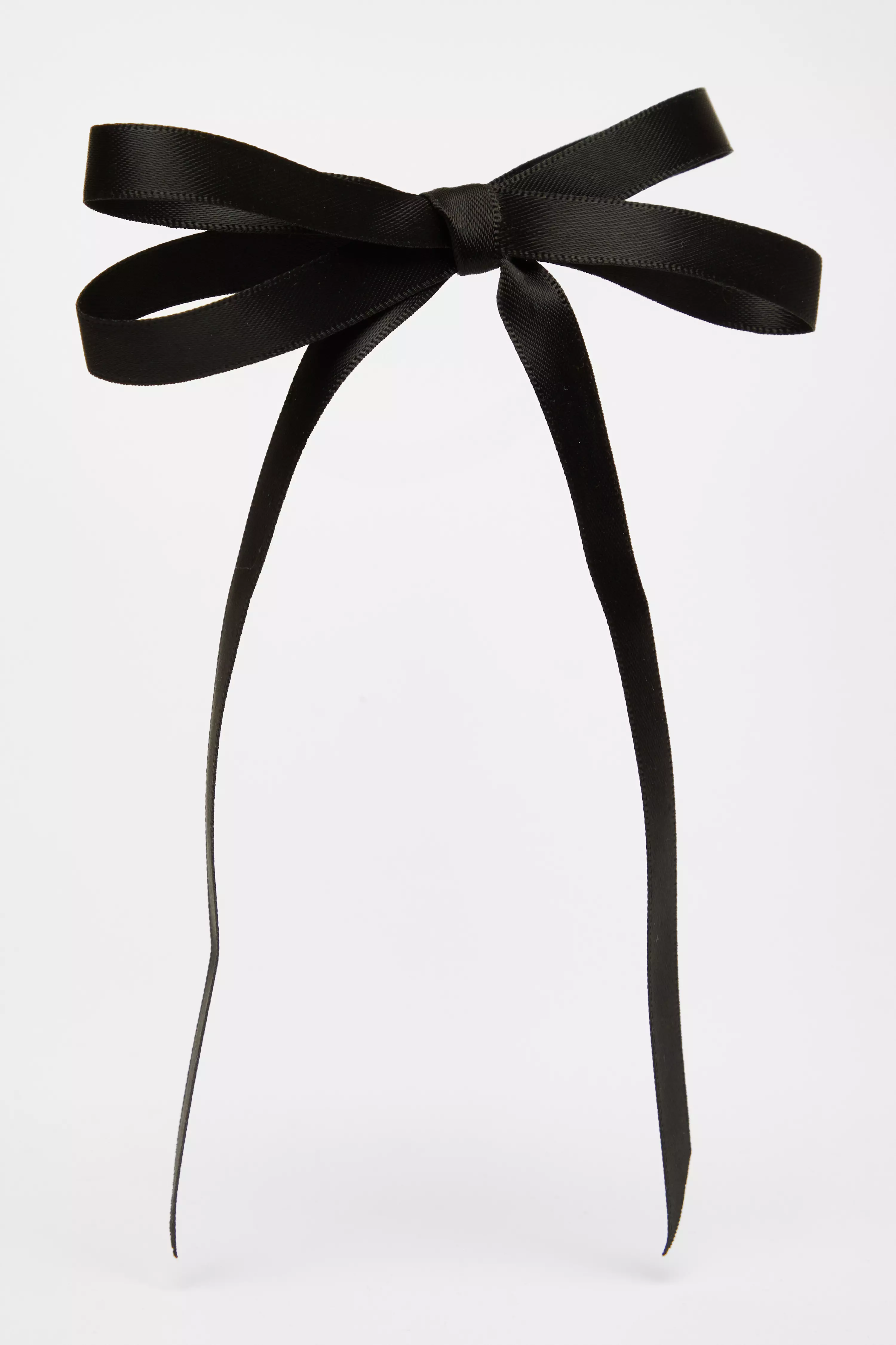 Black 2 Pack Satin Hair Tie Bows