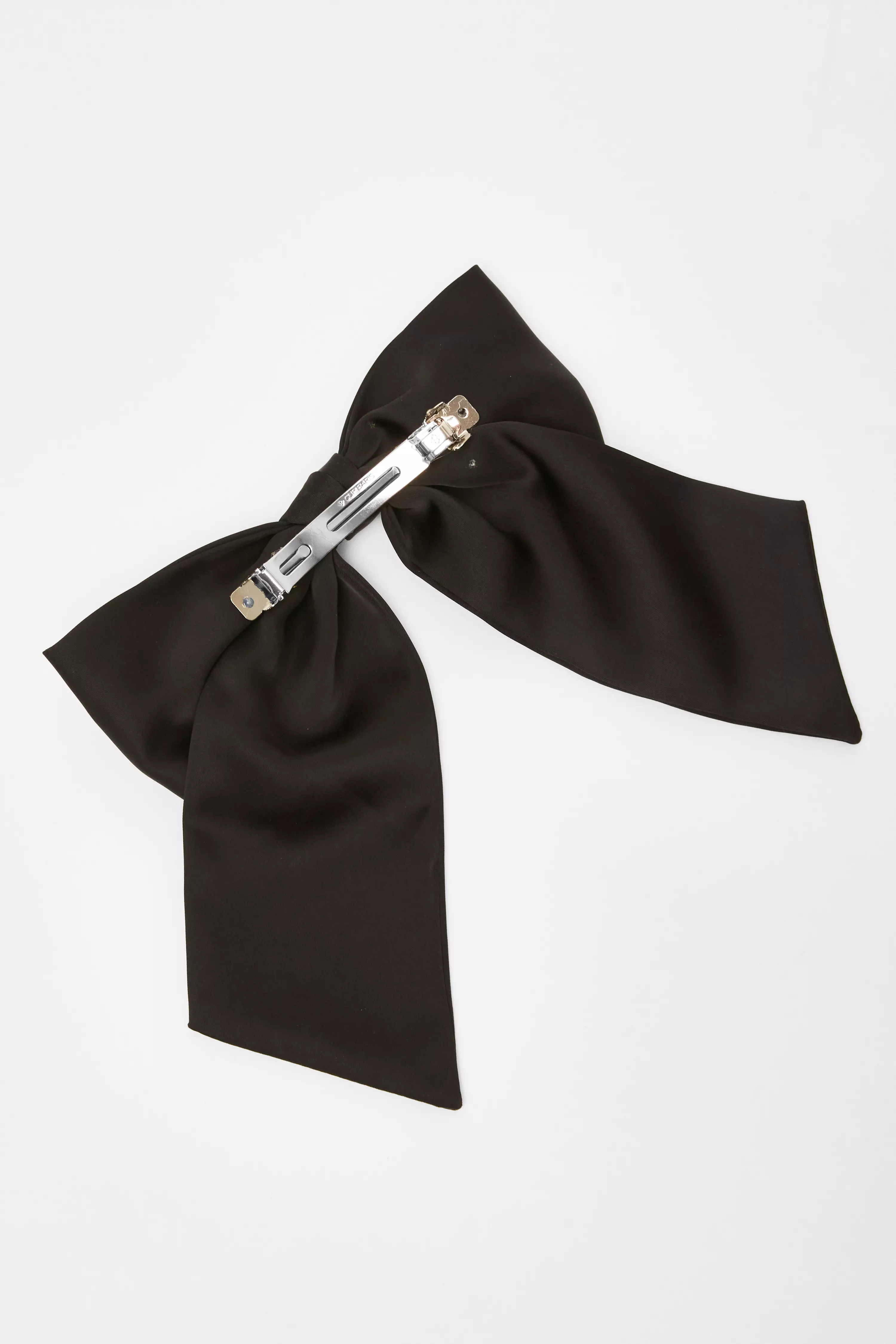 Black Large Satin Hair Bow