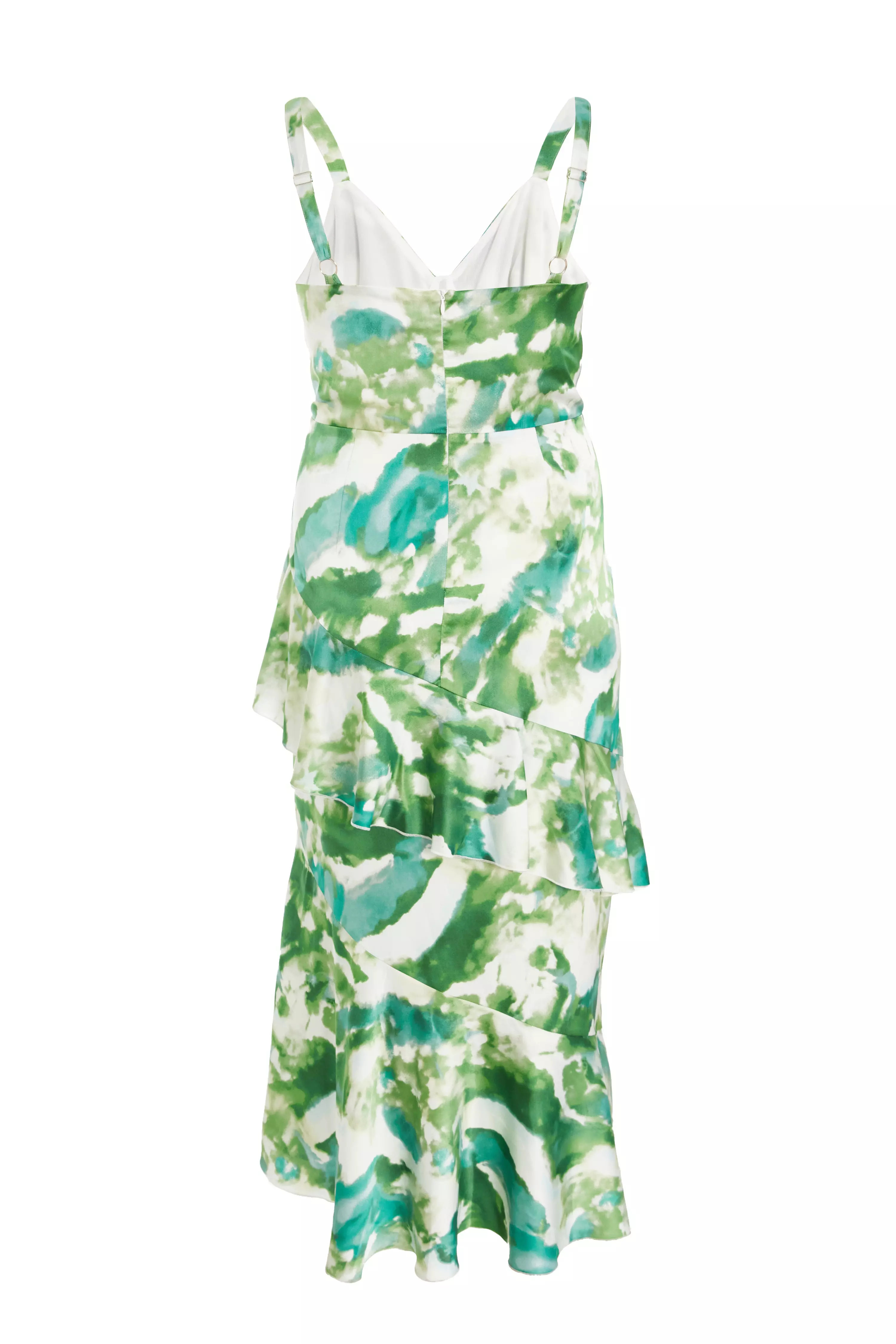 Curve Green Marble Print Midaxi Dress