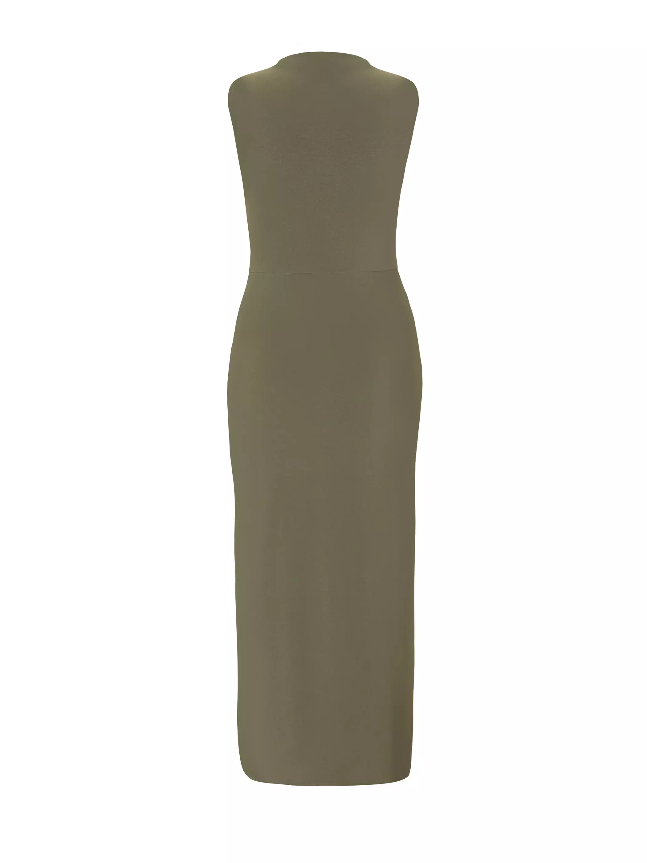 Khaki Ruched Bodycon Midaxi Dress