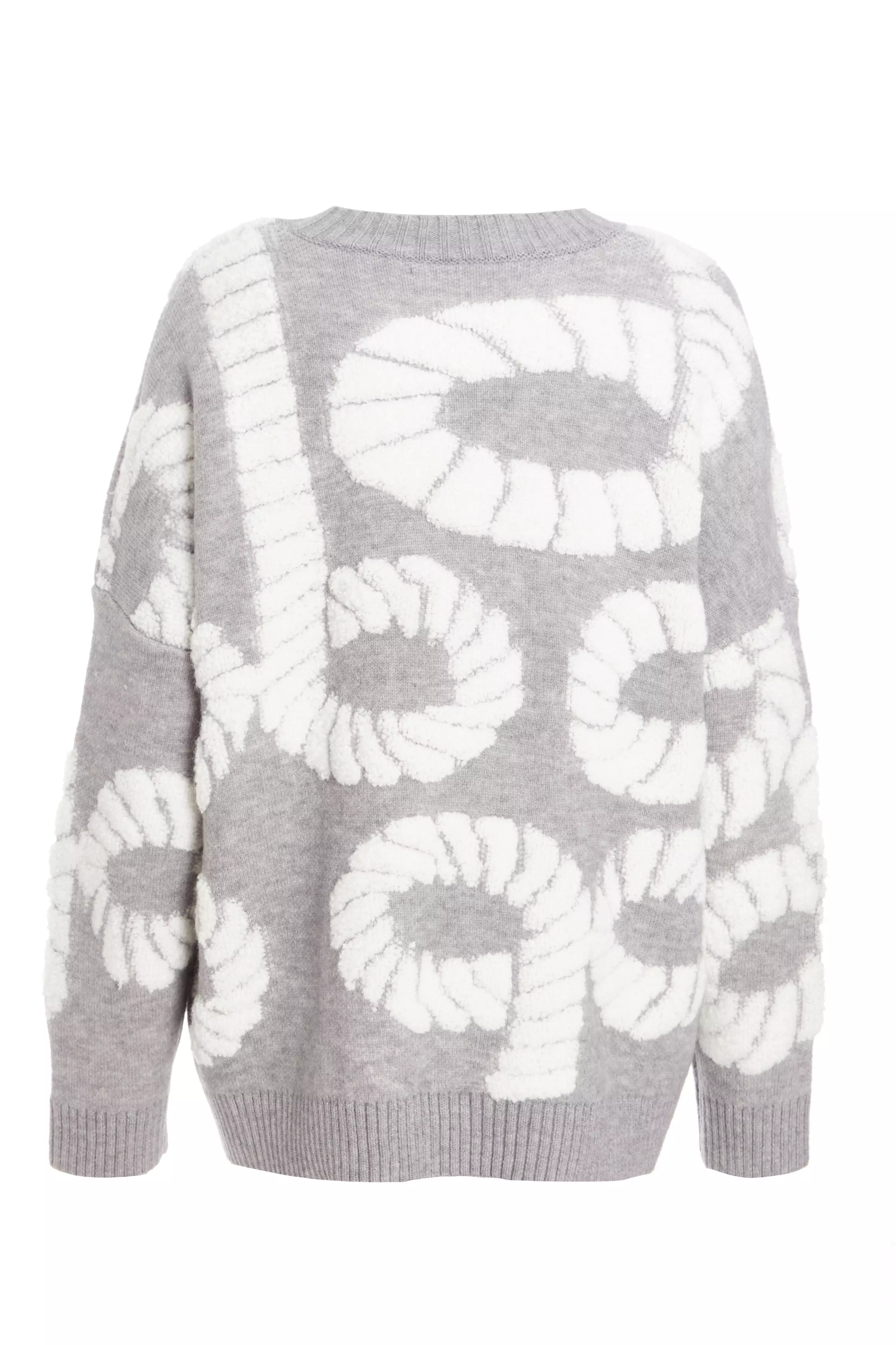 Grey Knit Printed Jumper