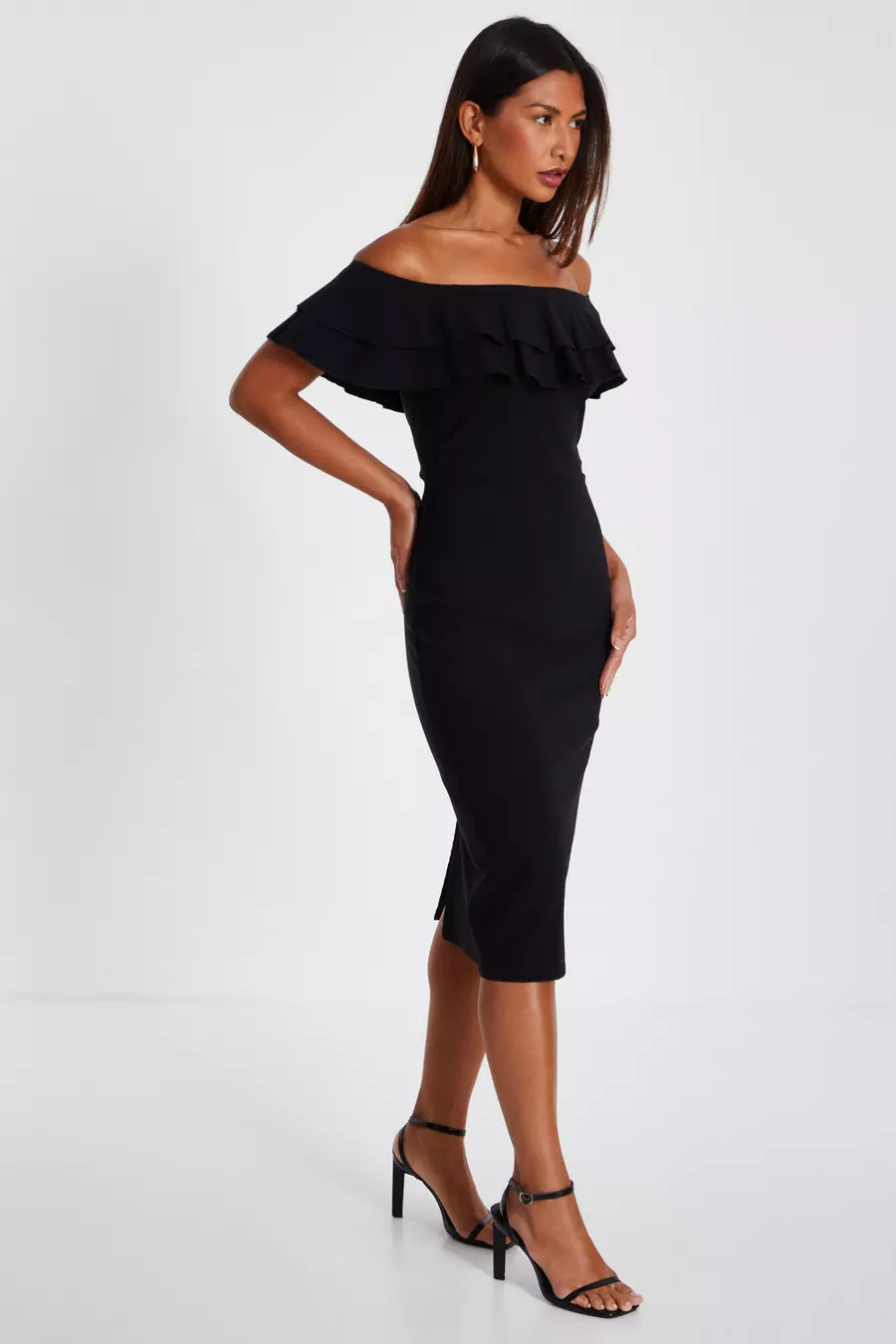 Black midi bodycon dress with sleeves best sale