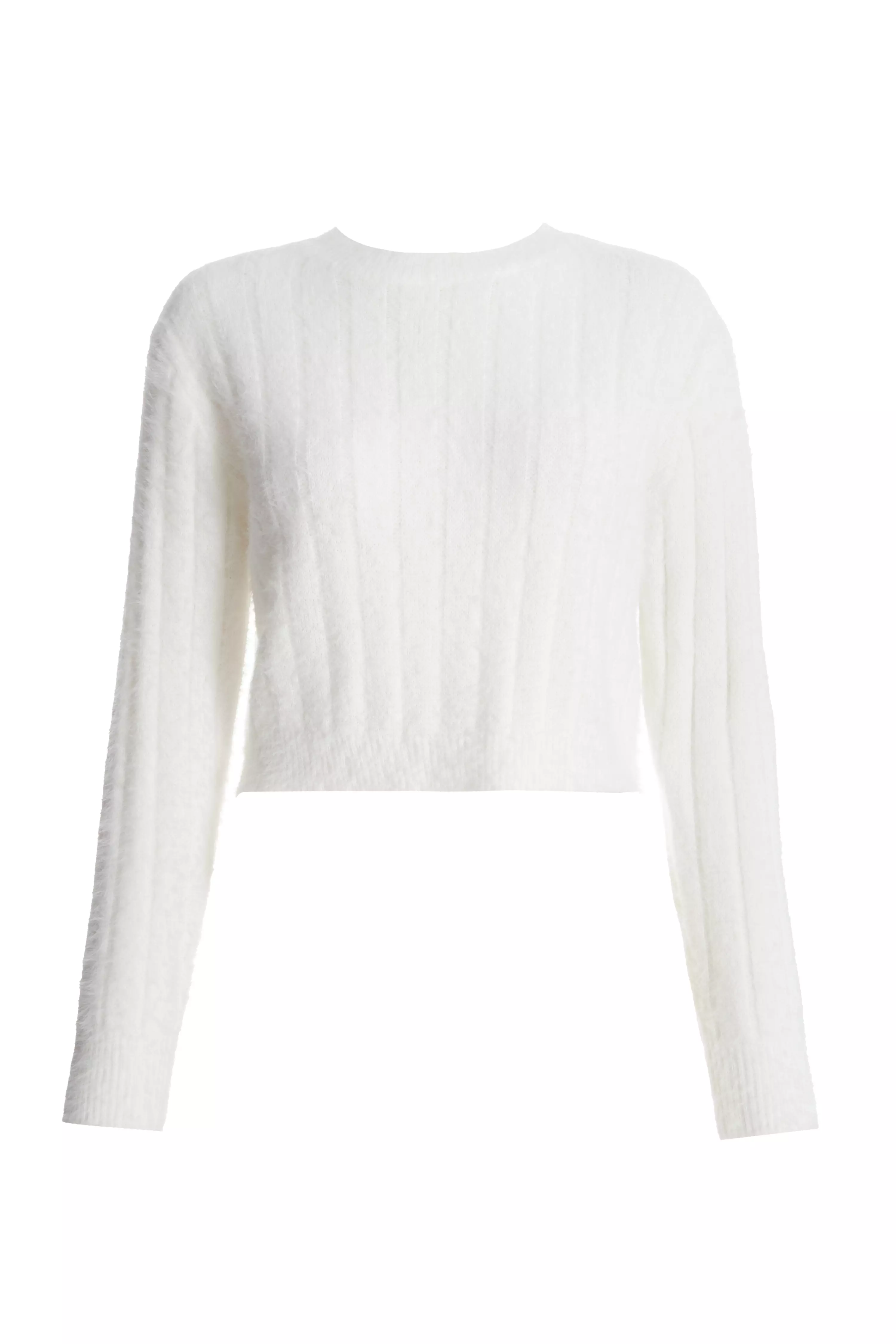 Cream Knitted Cropped Jumper