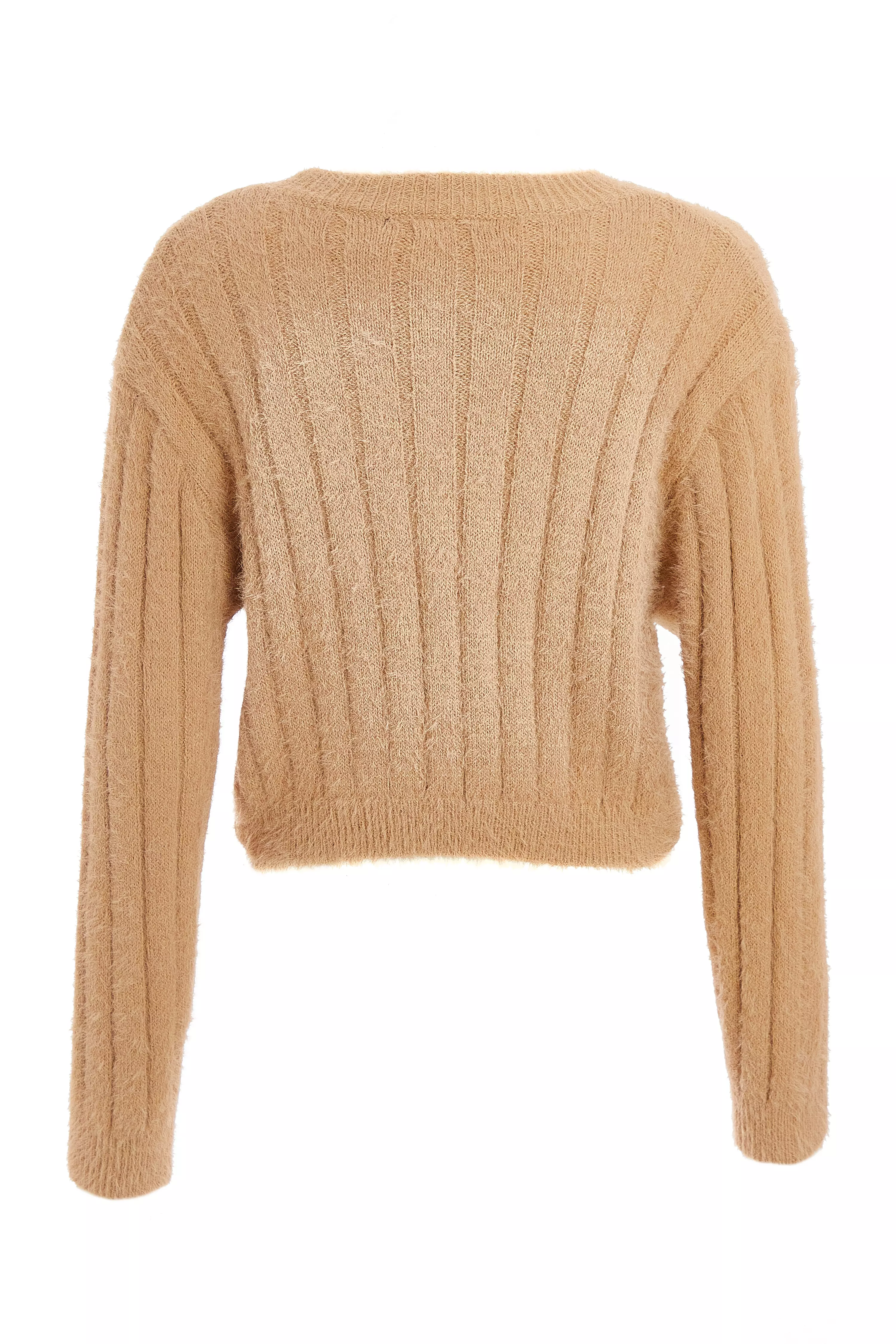 Stone Knitted Cropped Jumper