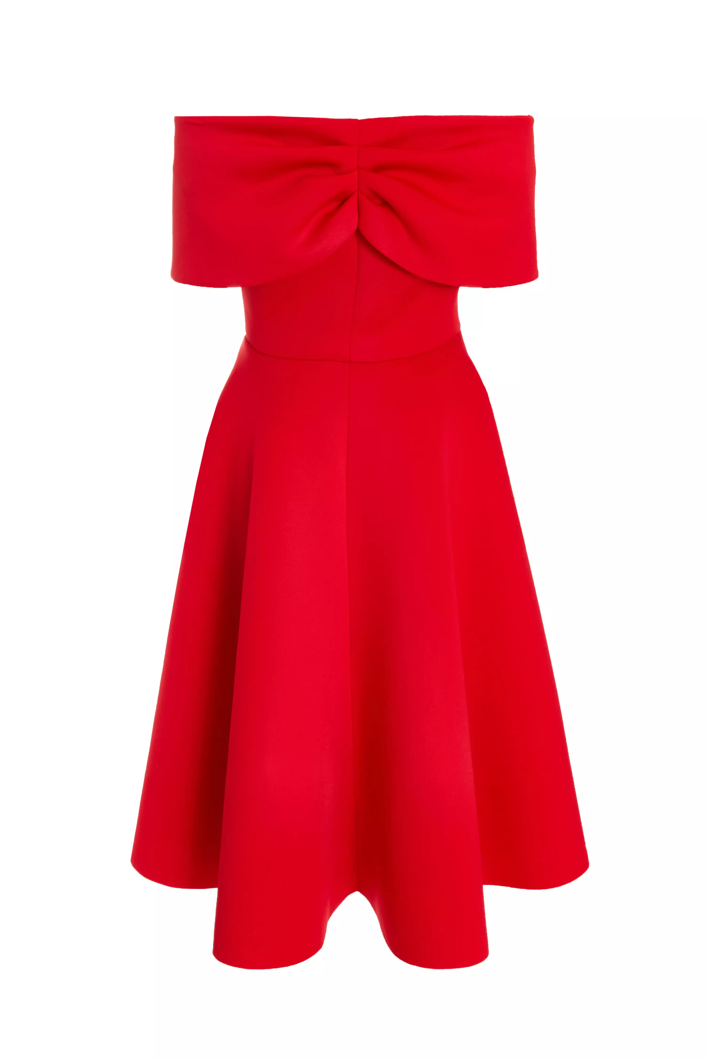 Red Bardot Skater Midi Dress