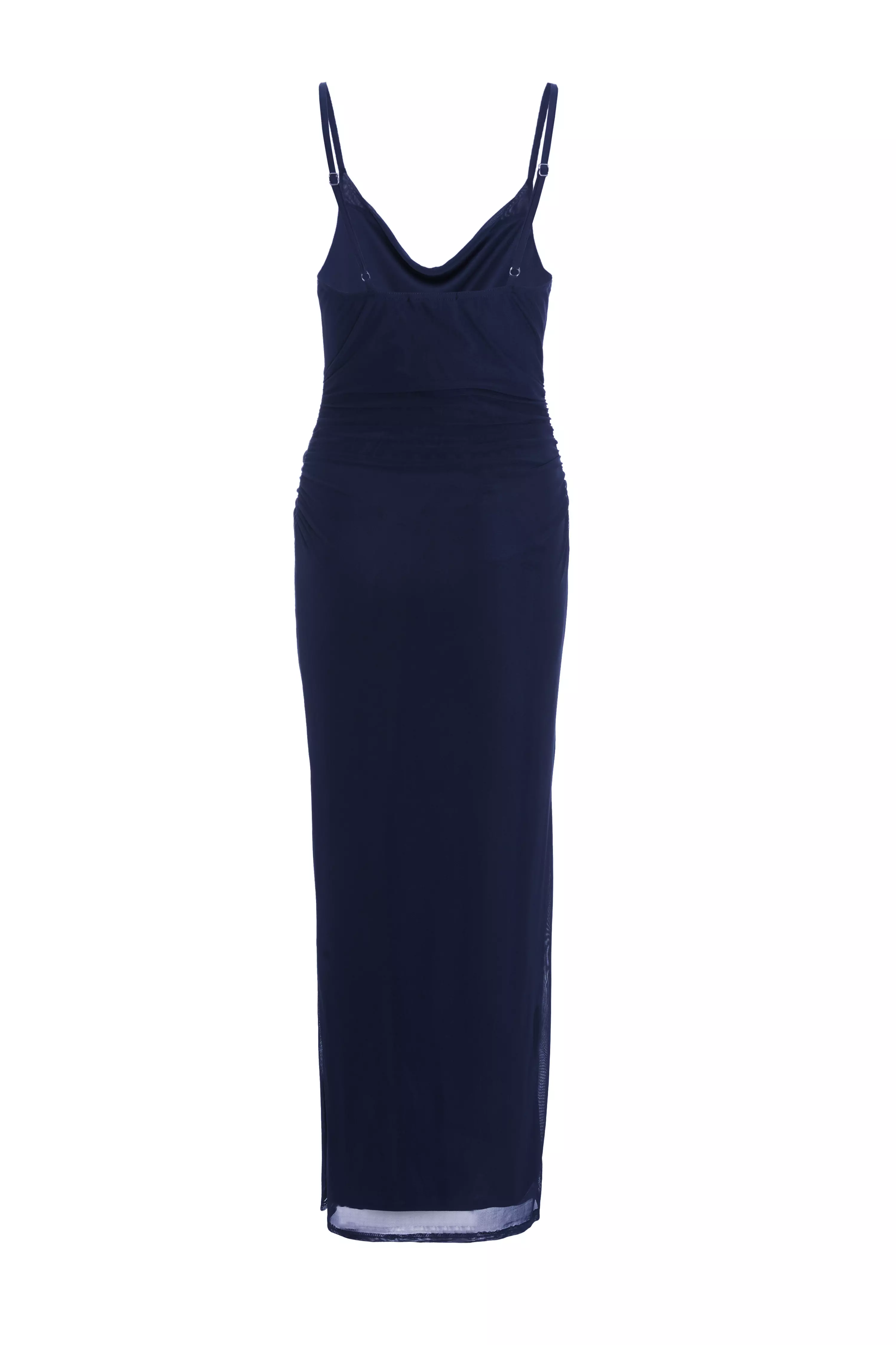 Indigo Mesh Ruched Midaxi Dress