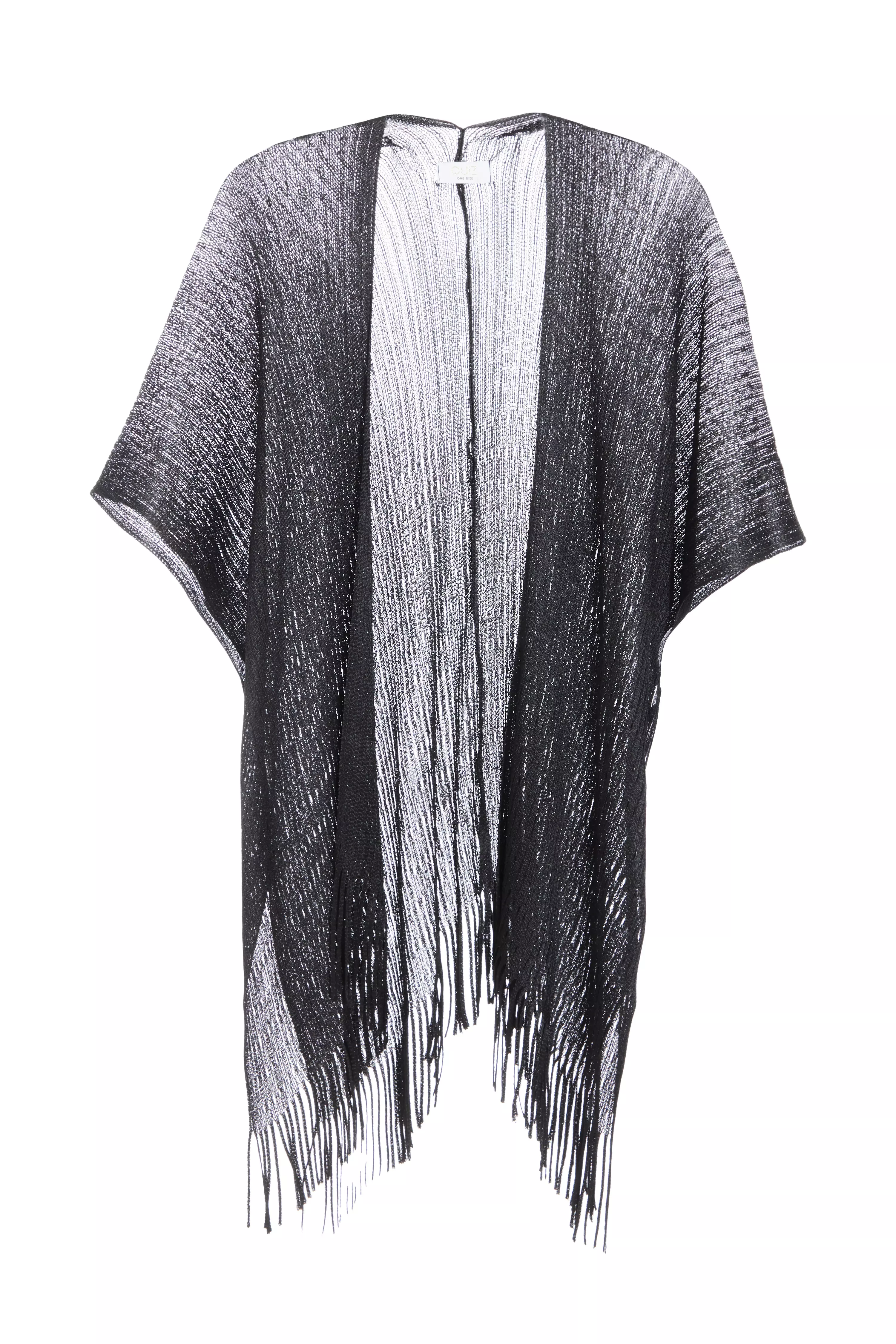 Black Shimmer Tassel Cape