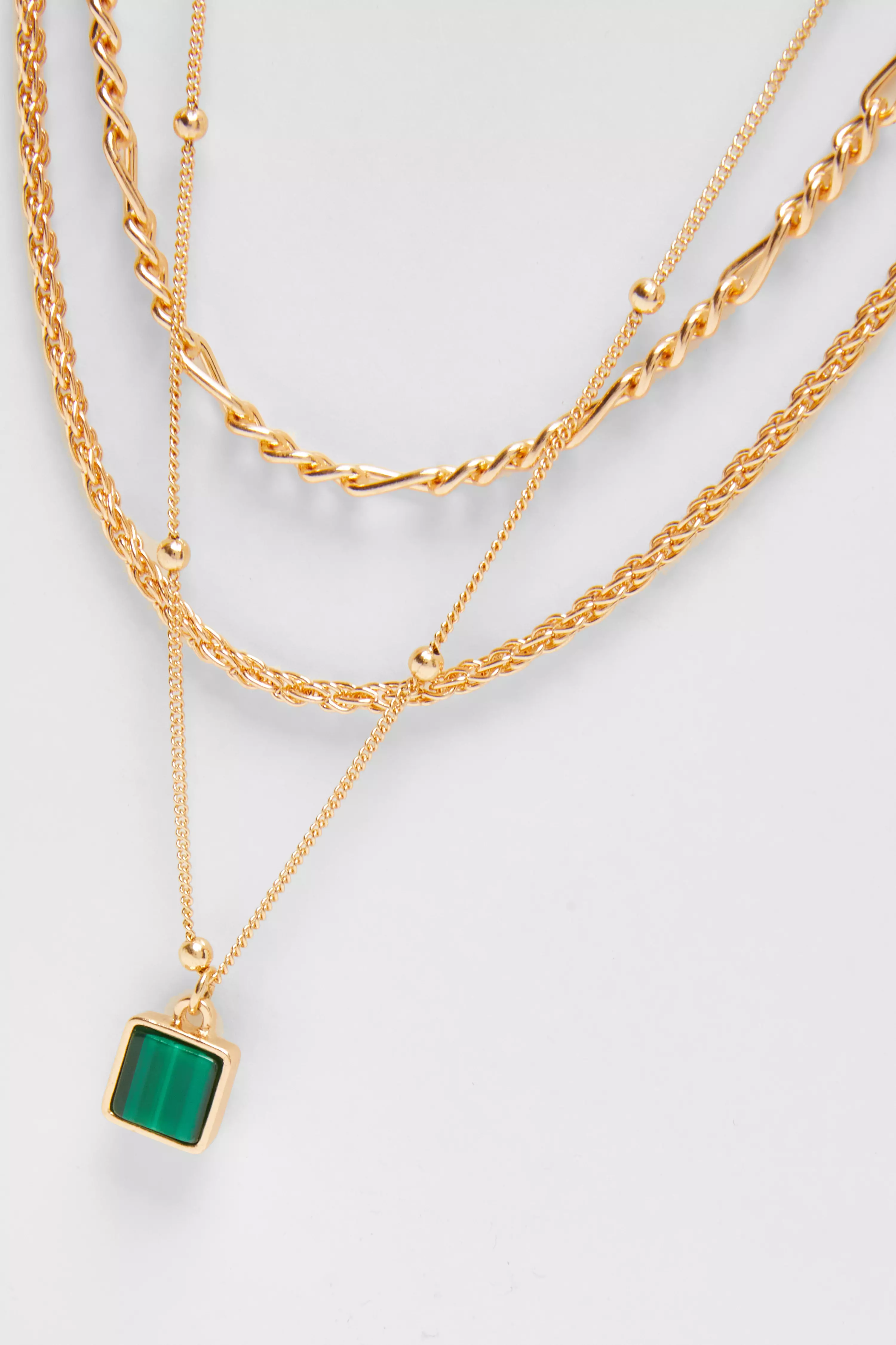 Gold Layered Square Necklace