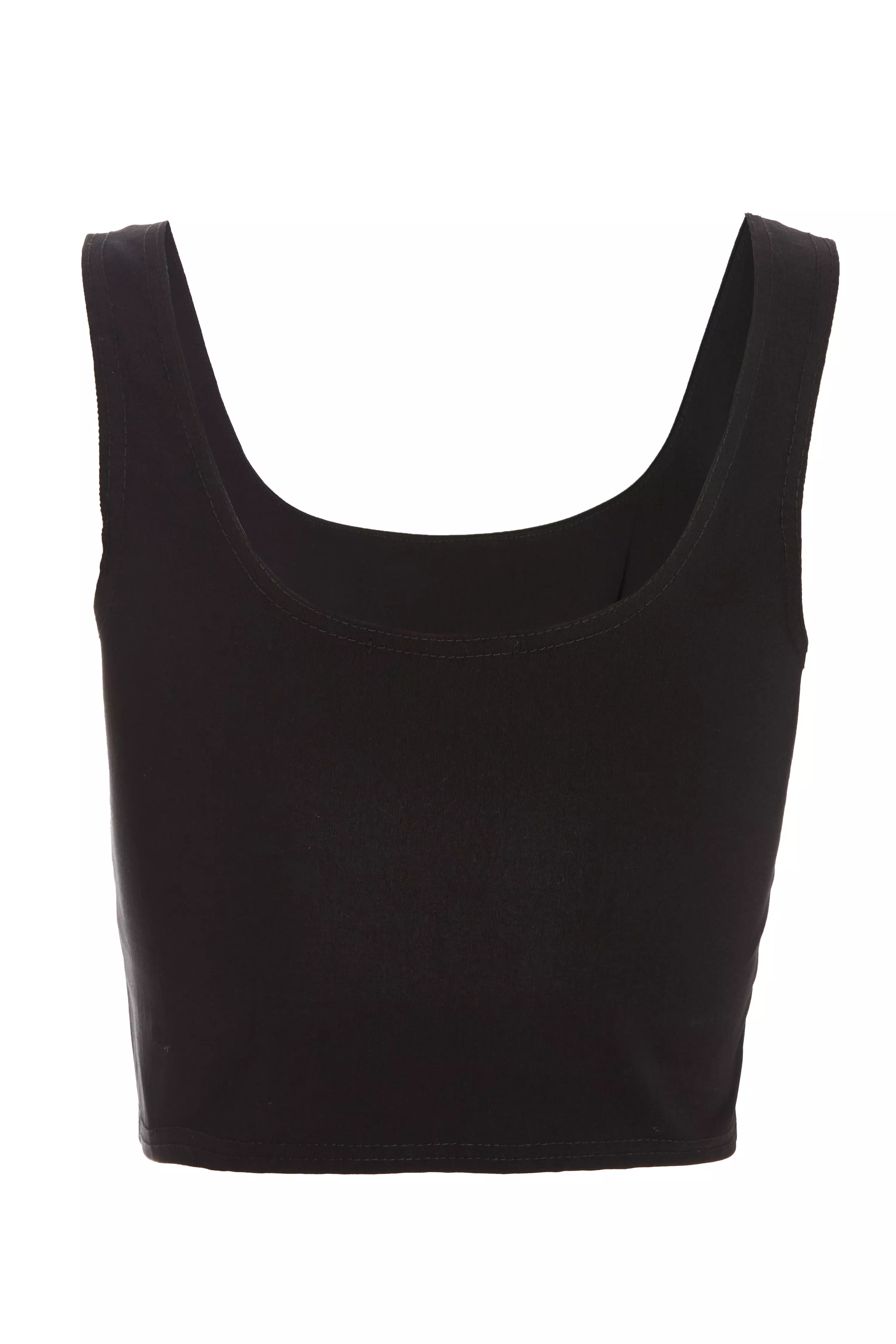 Black Corset Detail Crop Top