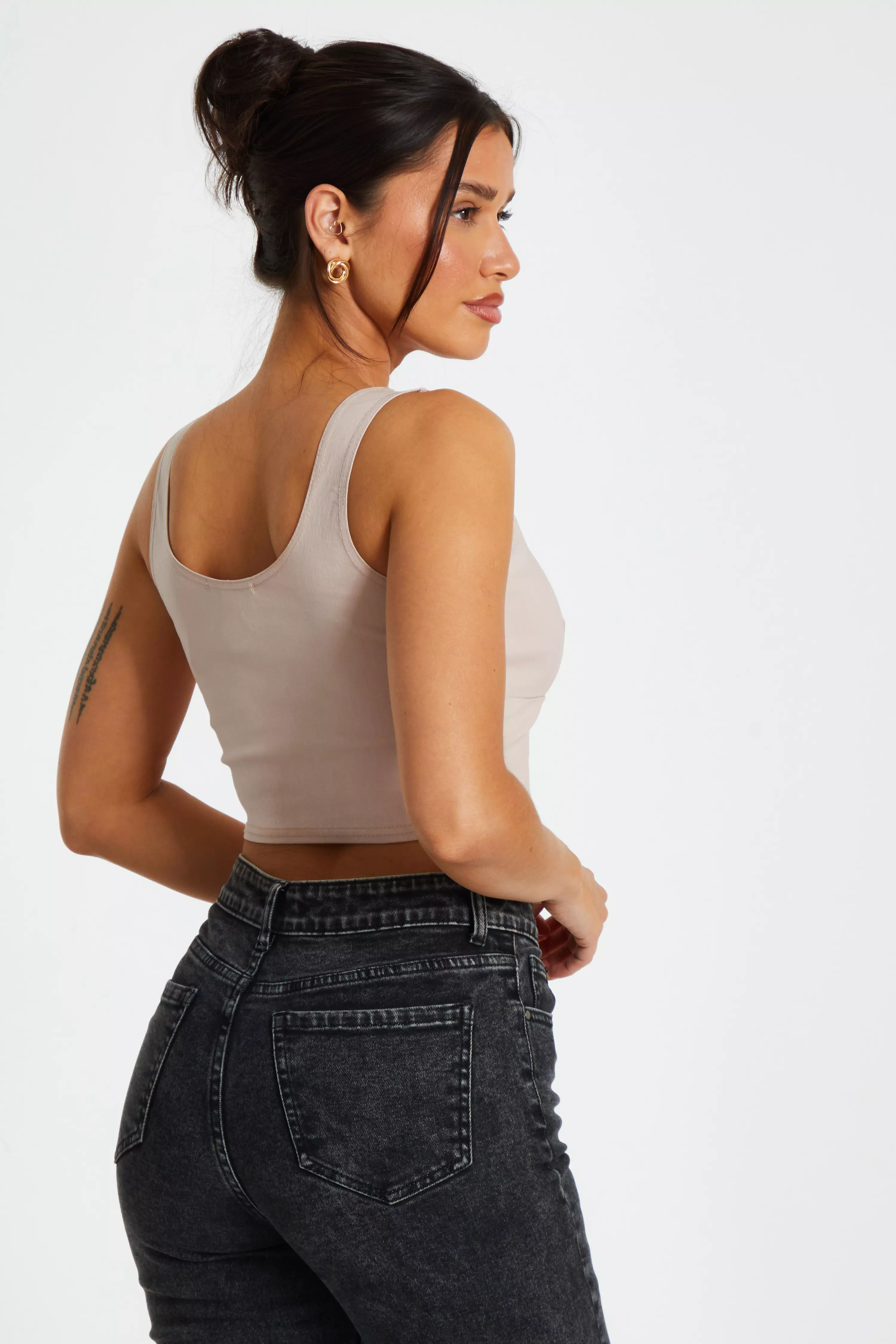 Stone Corset Detail Crop Top