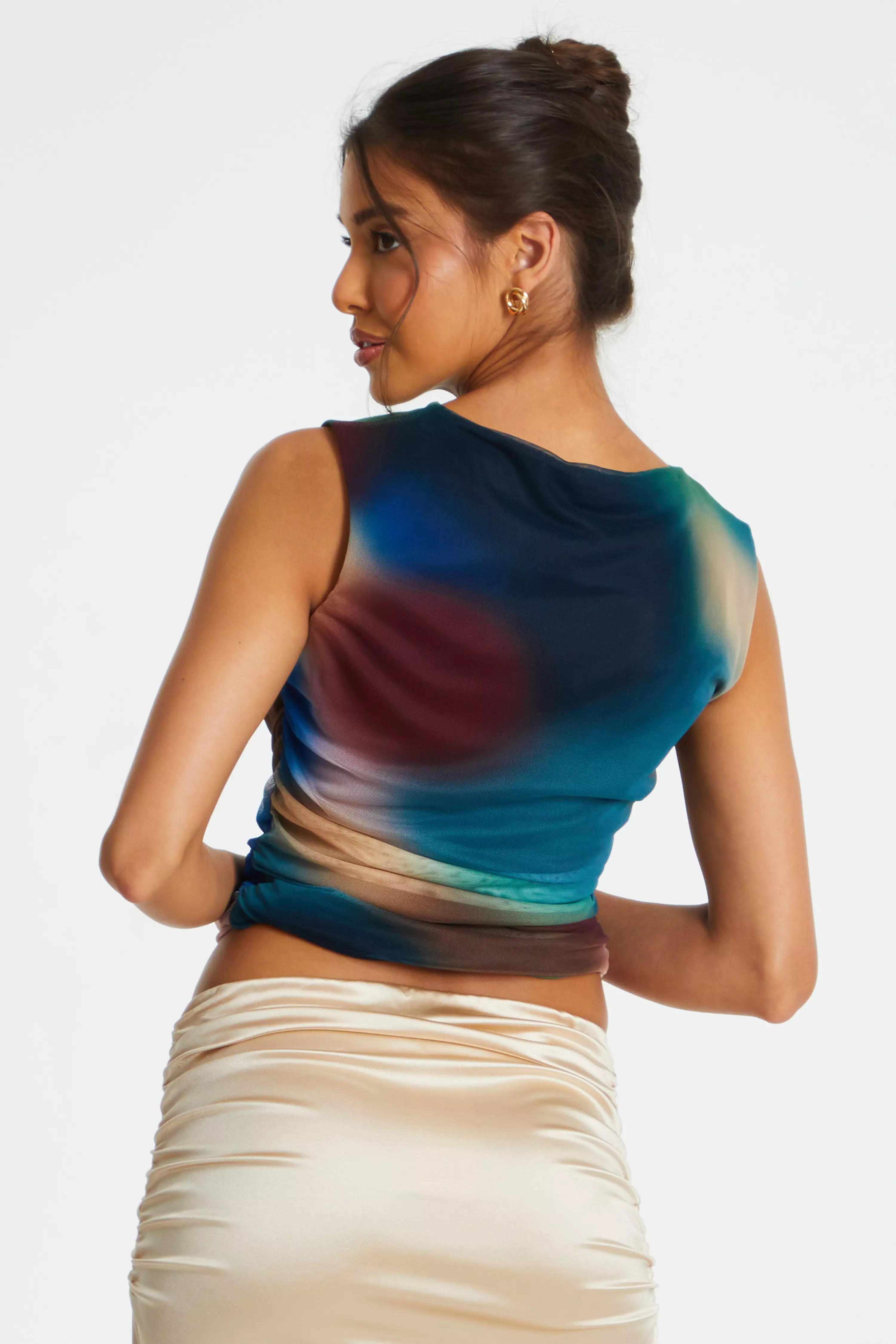 Multicoloured Brushstroke Print Sleeveless top