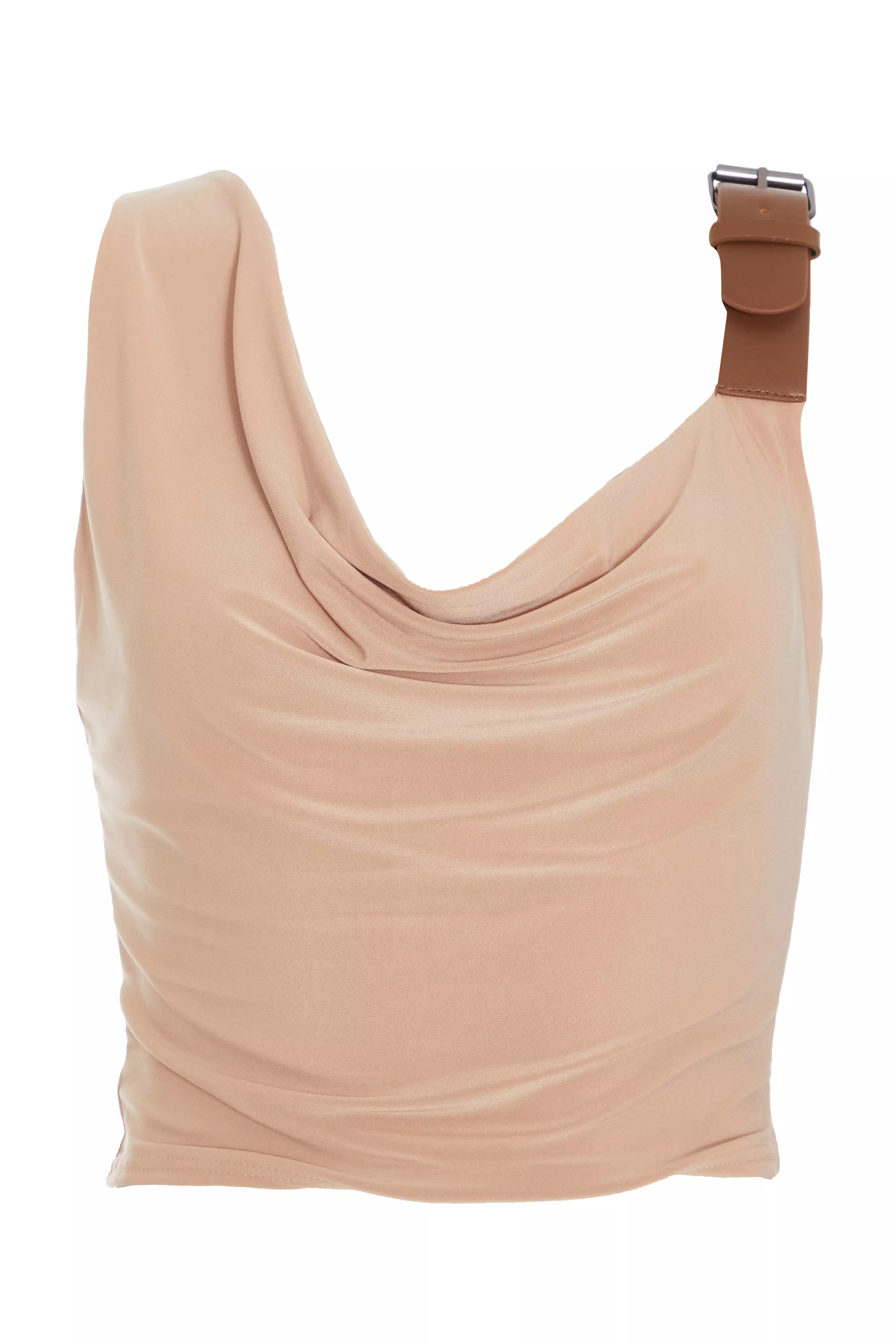 Stone Ruched Sleeveless Crop Top