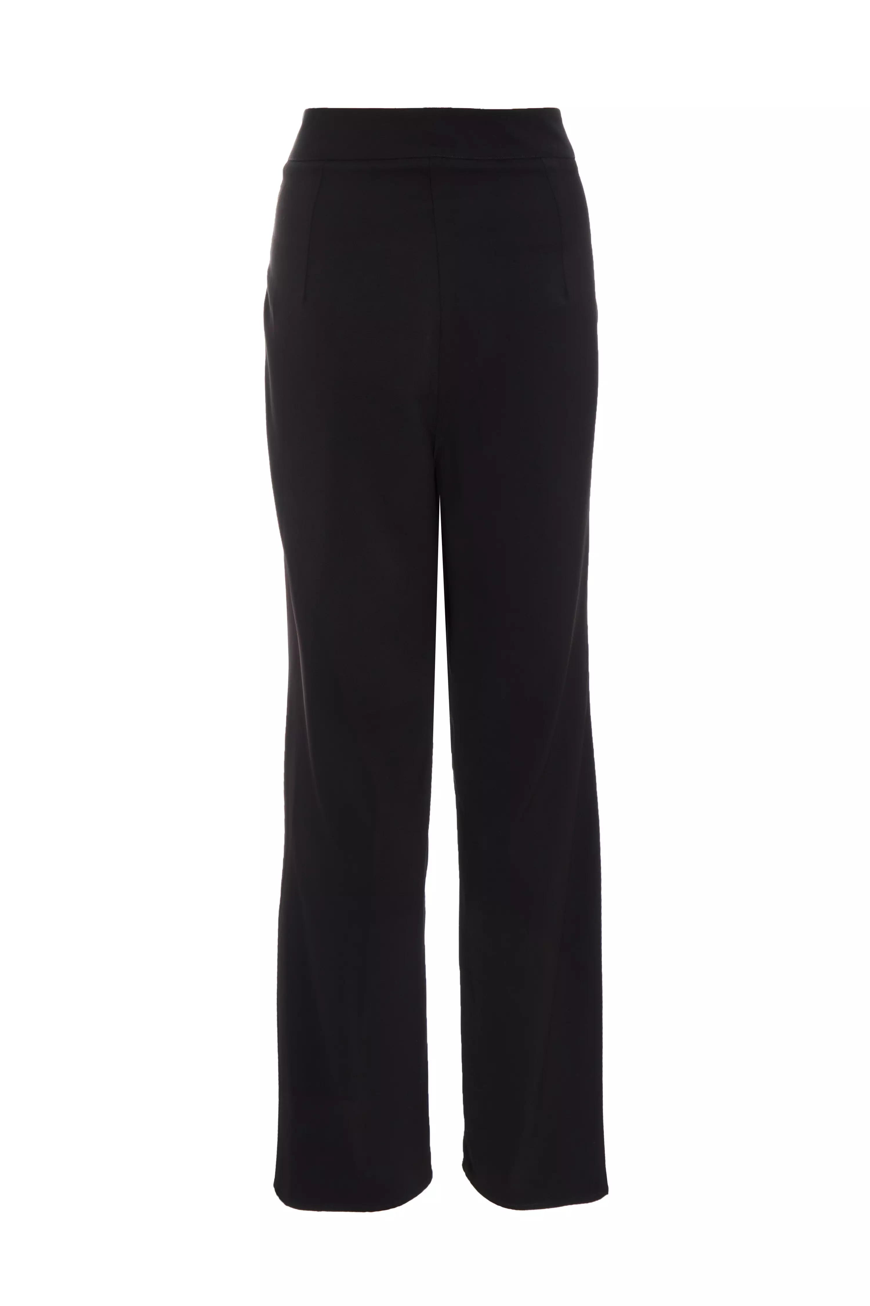 Black Woven High Waisted Trousers