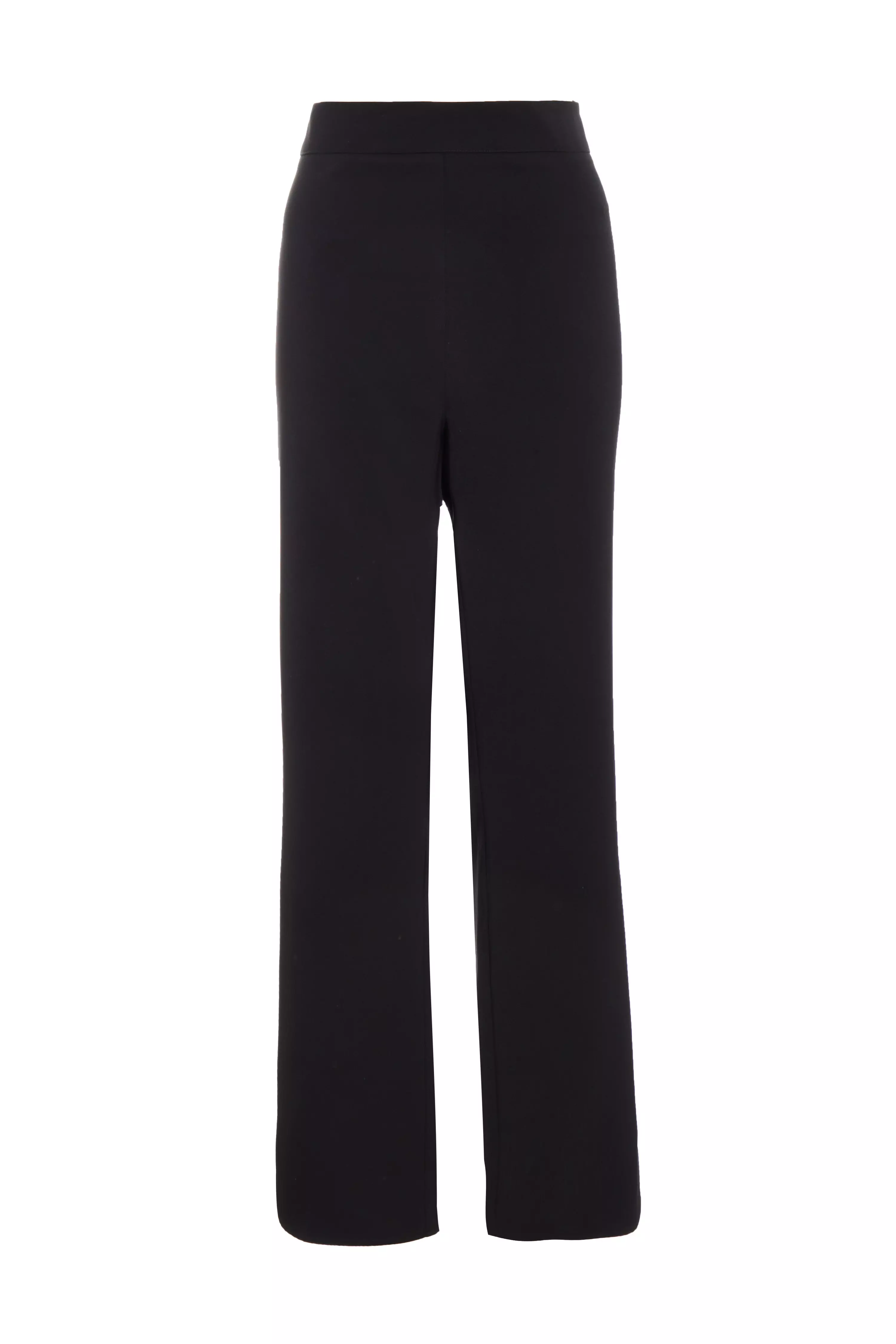 Black Woven High Waisted Trousers