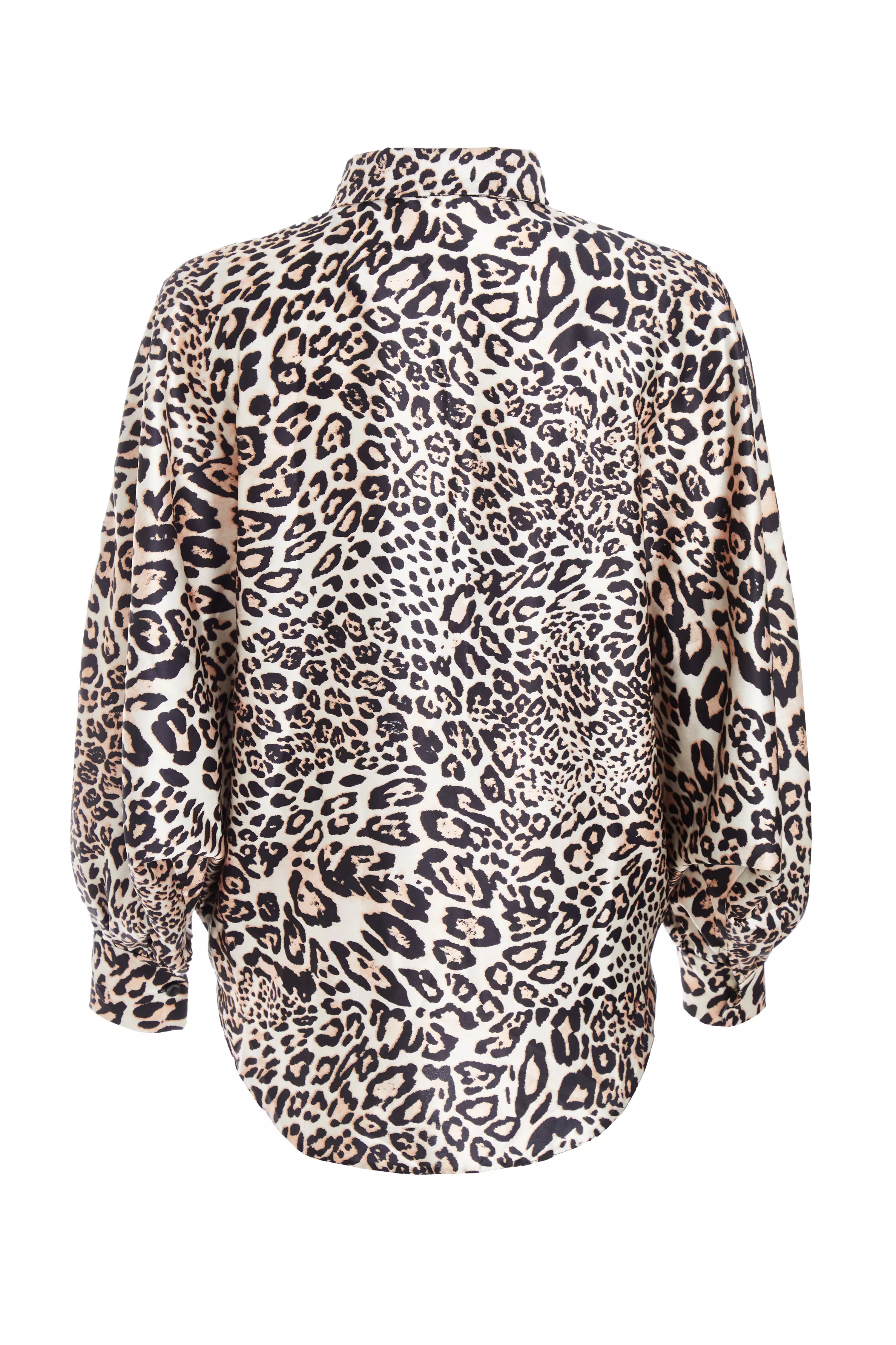 Stone Leopard Print Tie Top