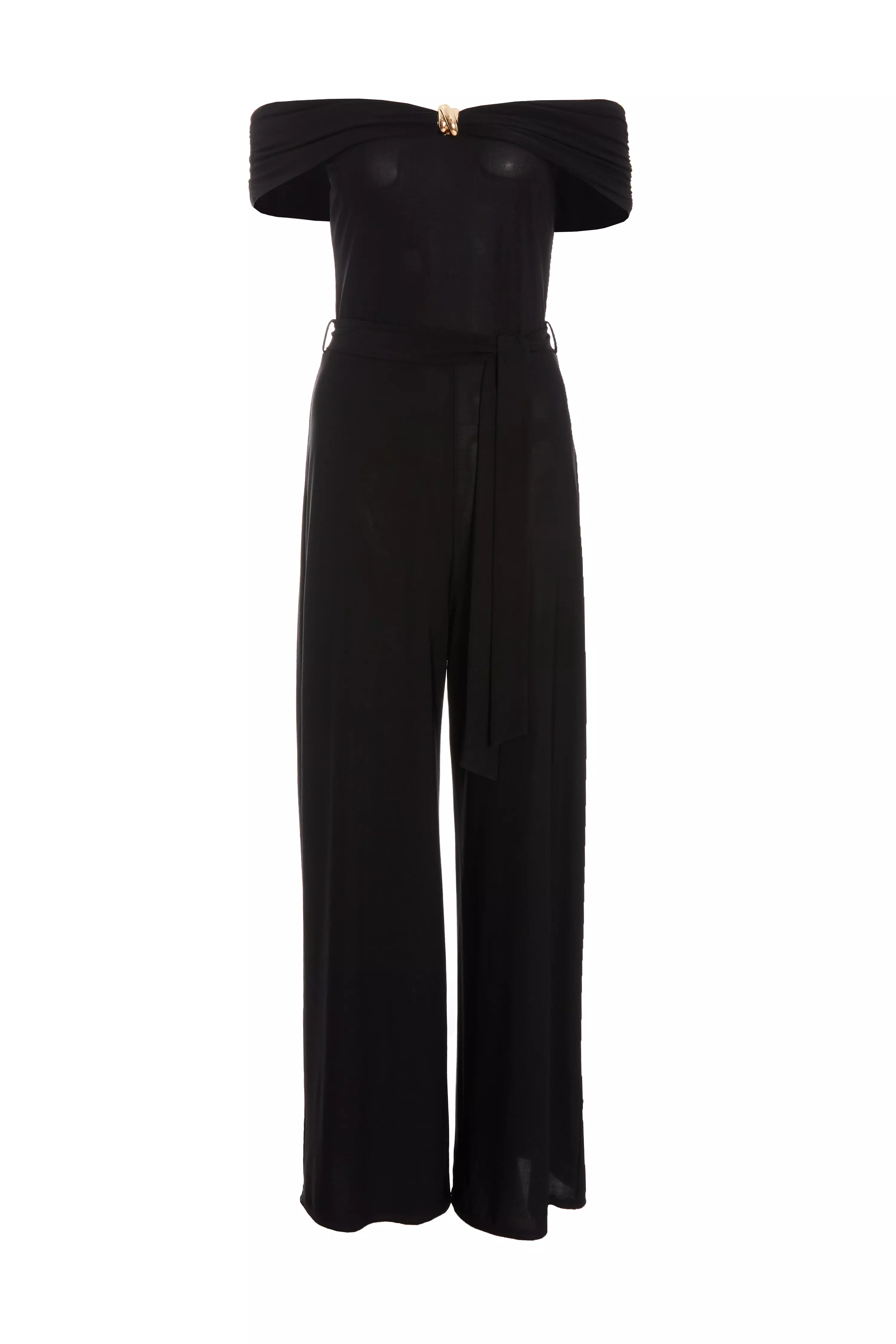 Black Bardot Palazzo Jumpsuit