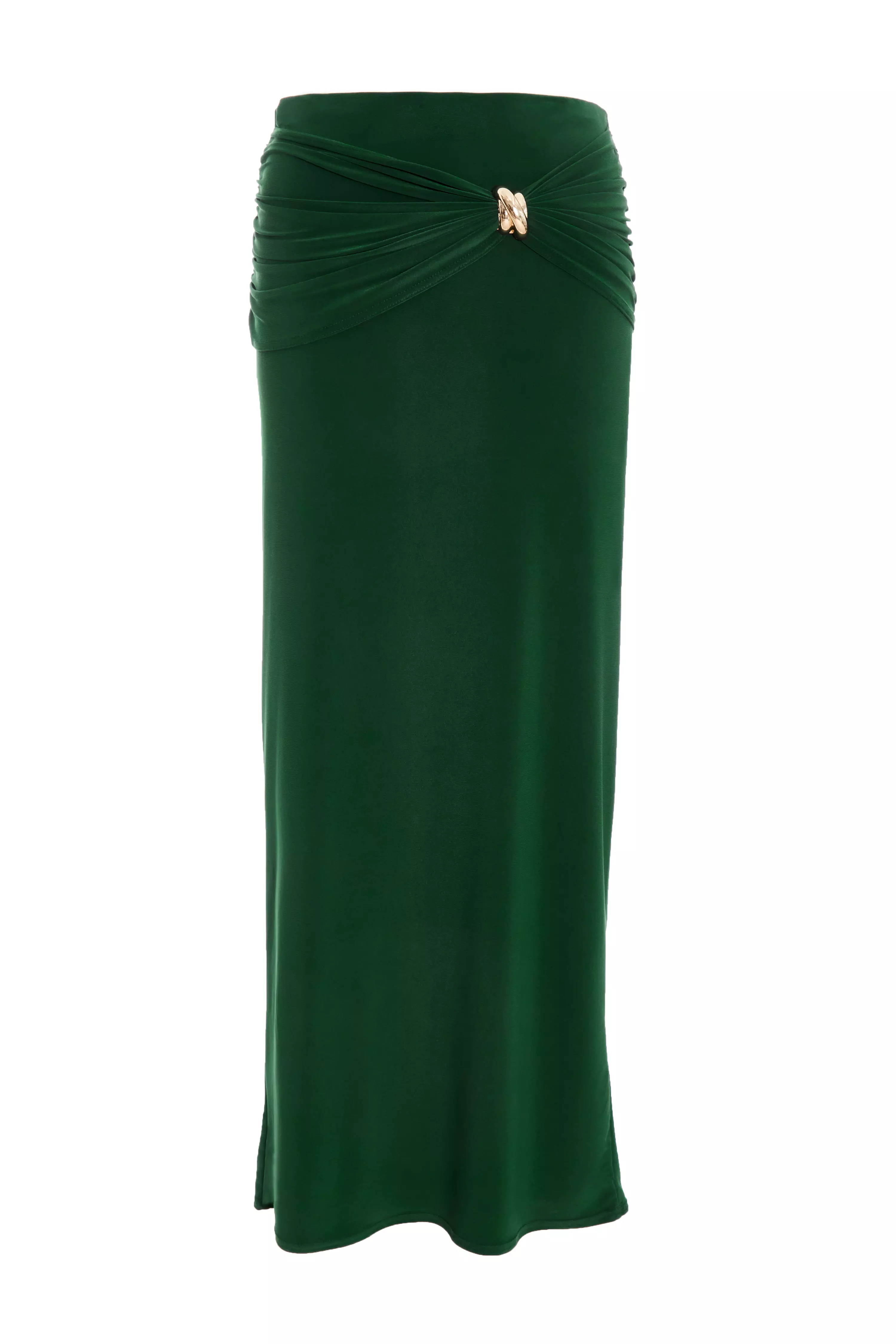 Bottle Green Maxi Skirt