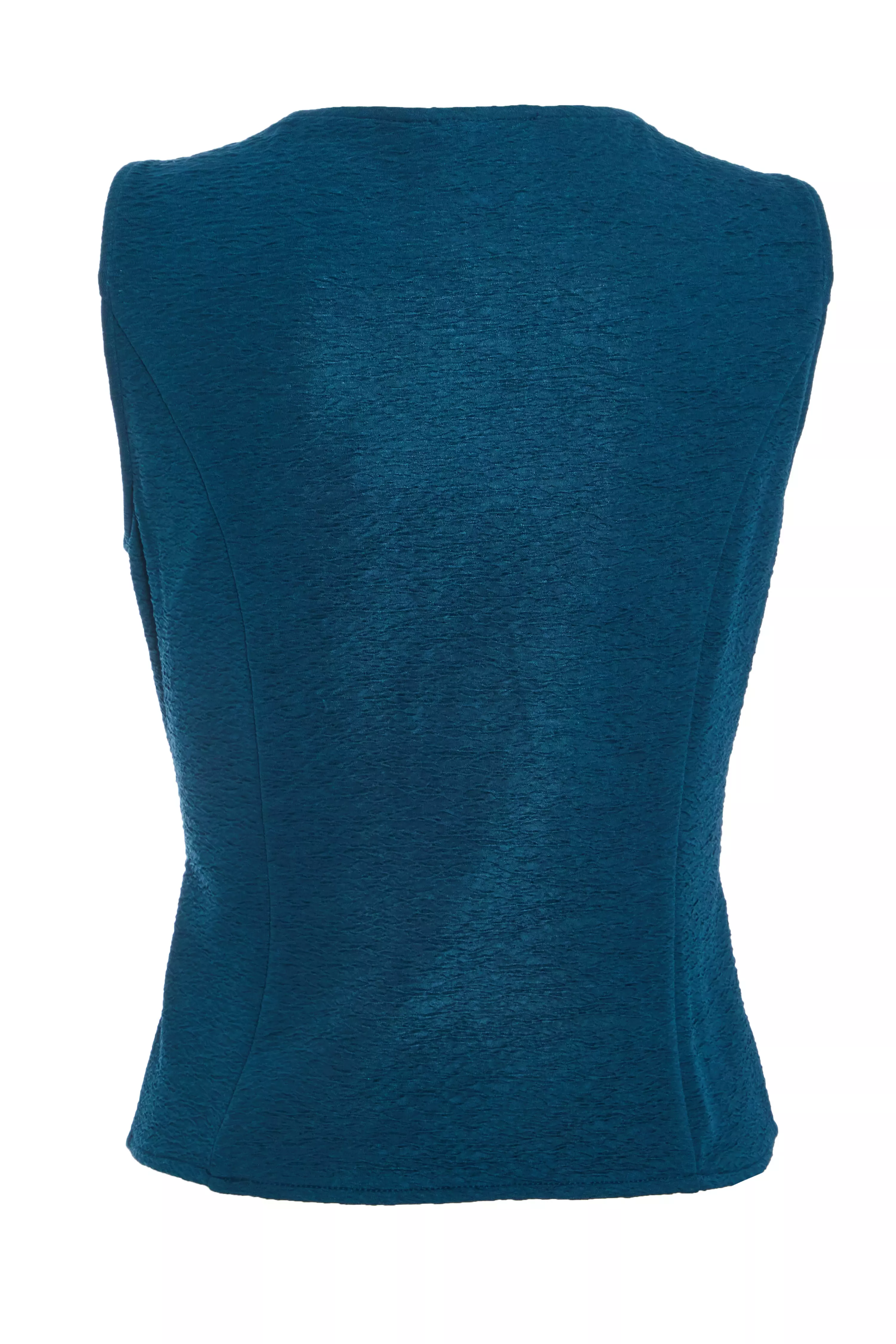 Teal Tie Up Sleeveless Top