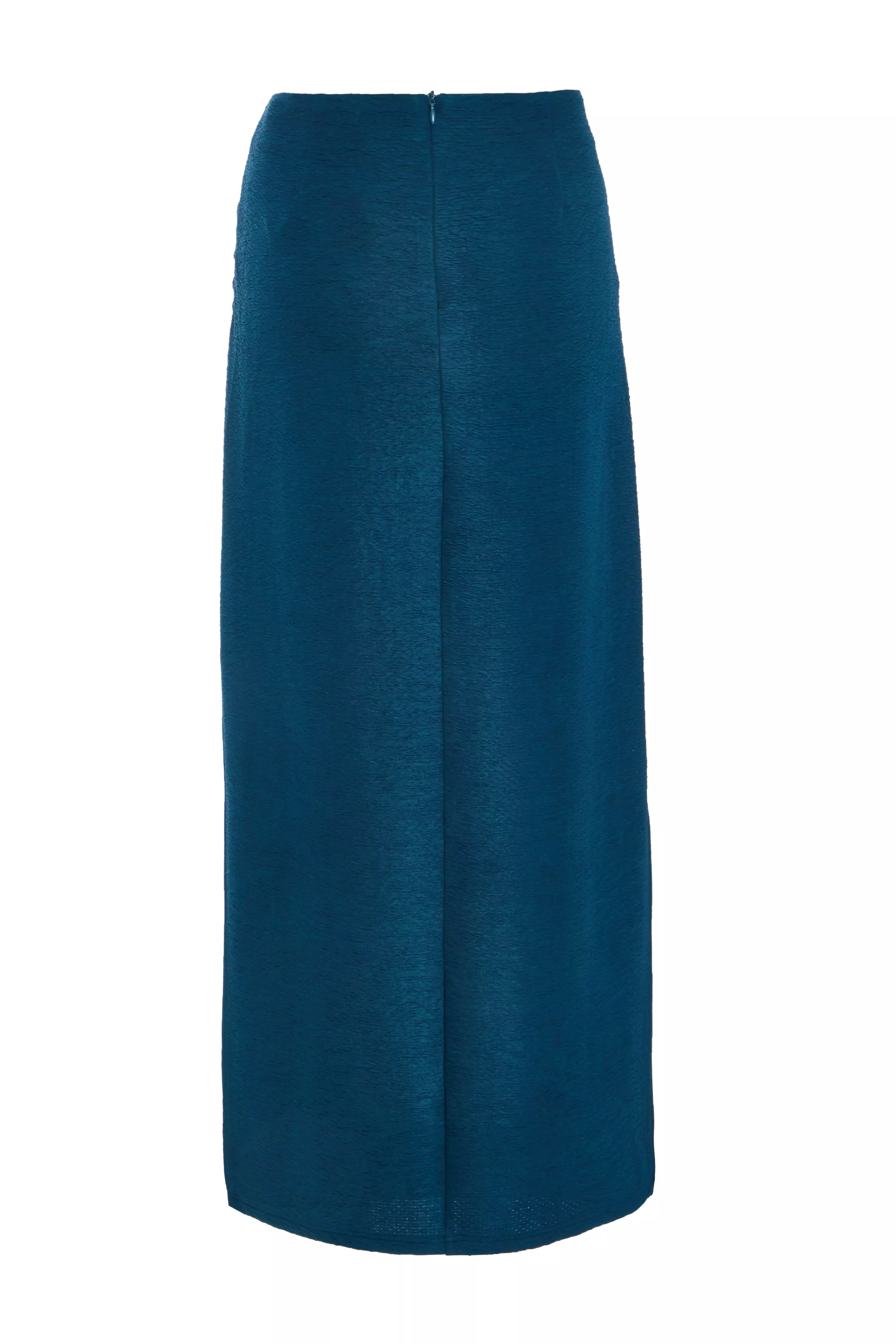 Teal Ruched Midaxi Skirt 