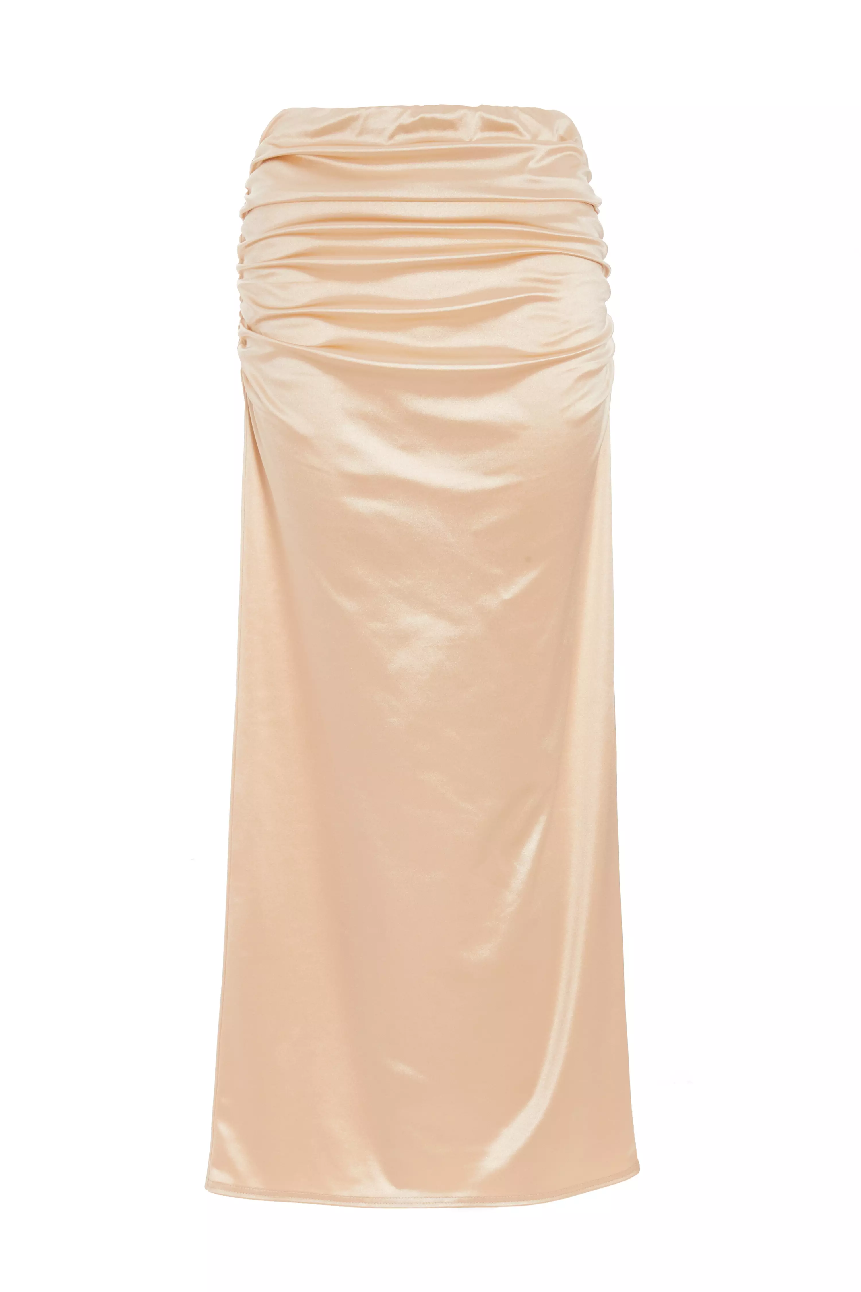 Champagne Satin Maxi Skirt