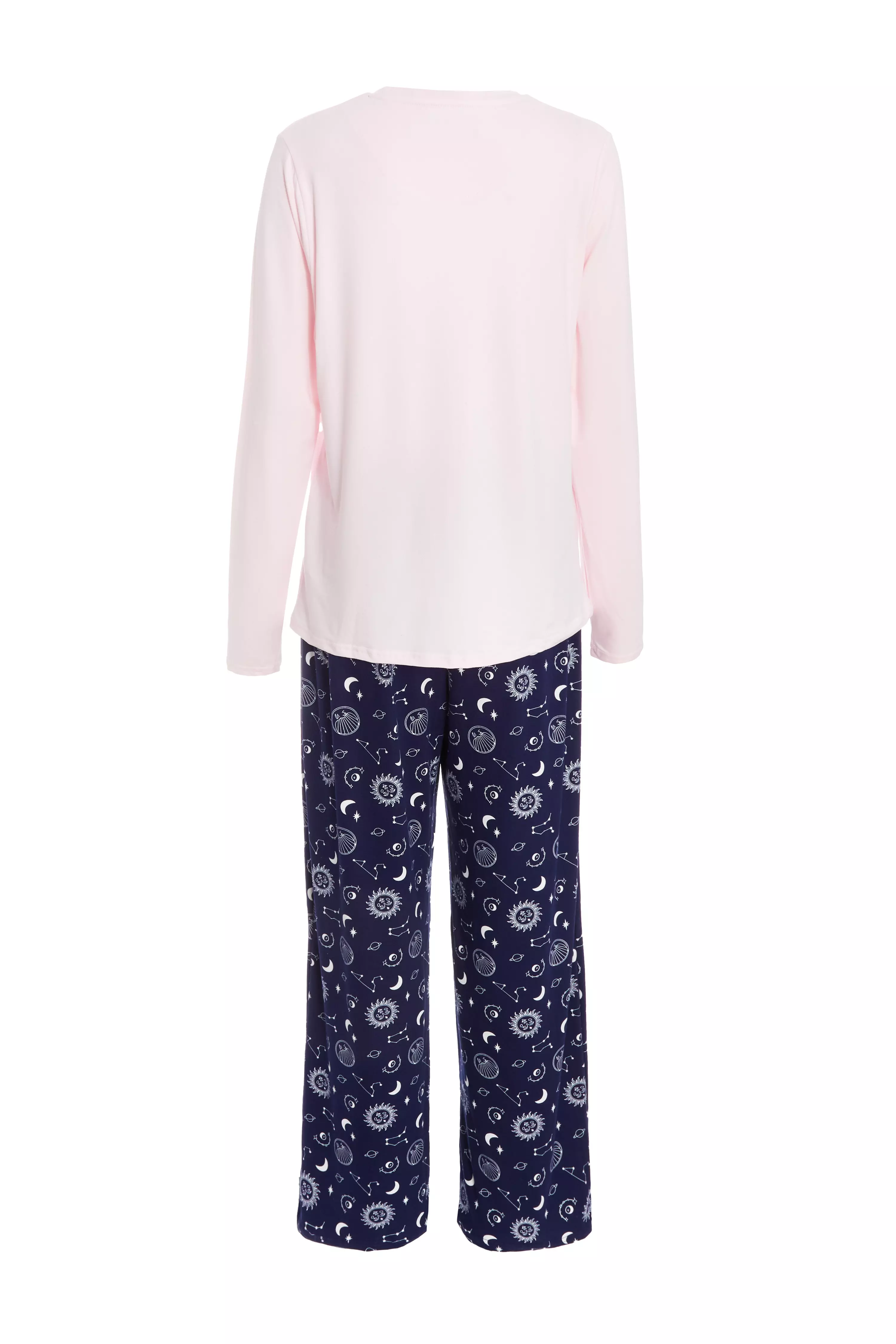 Pink Star Print Long Pyjama Set