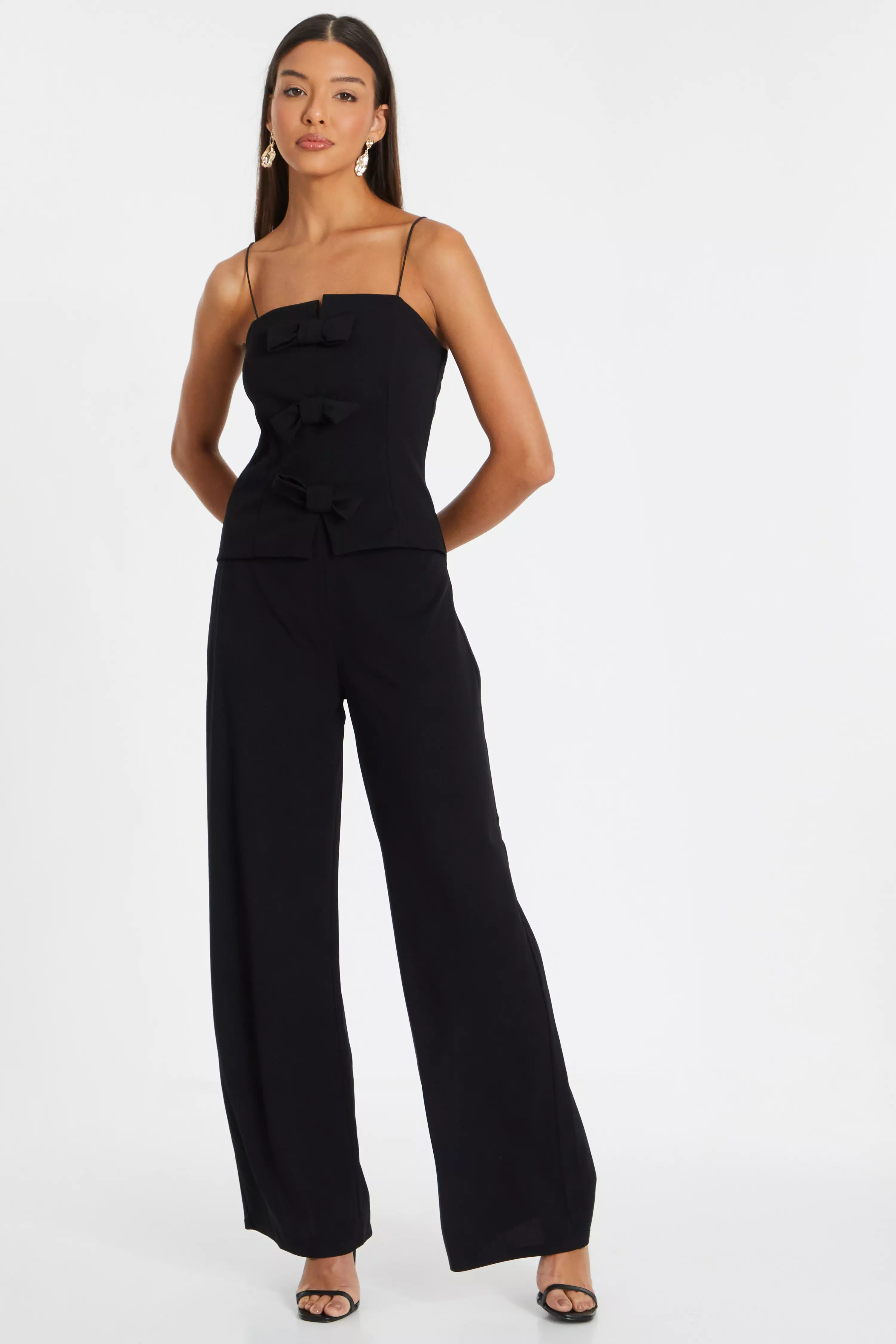 Black Bow Detail Jumpsuit